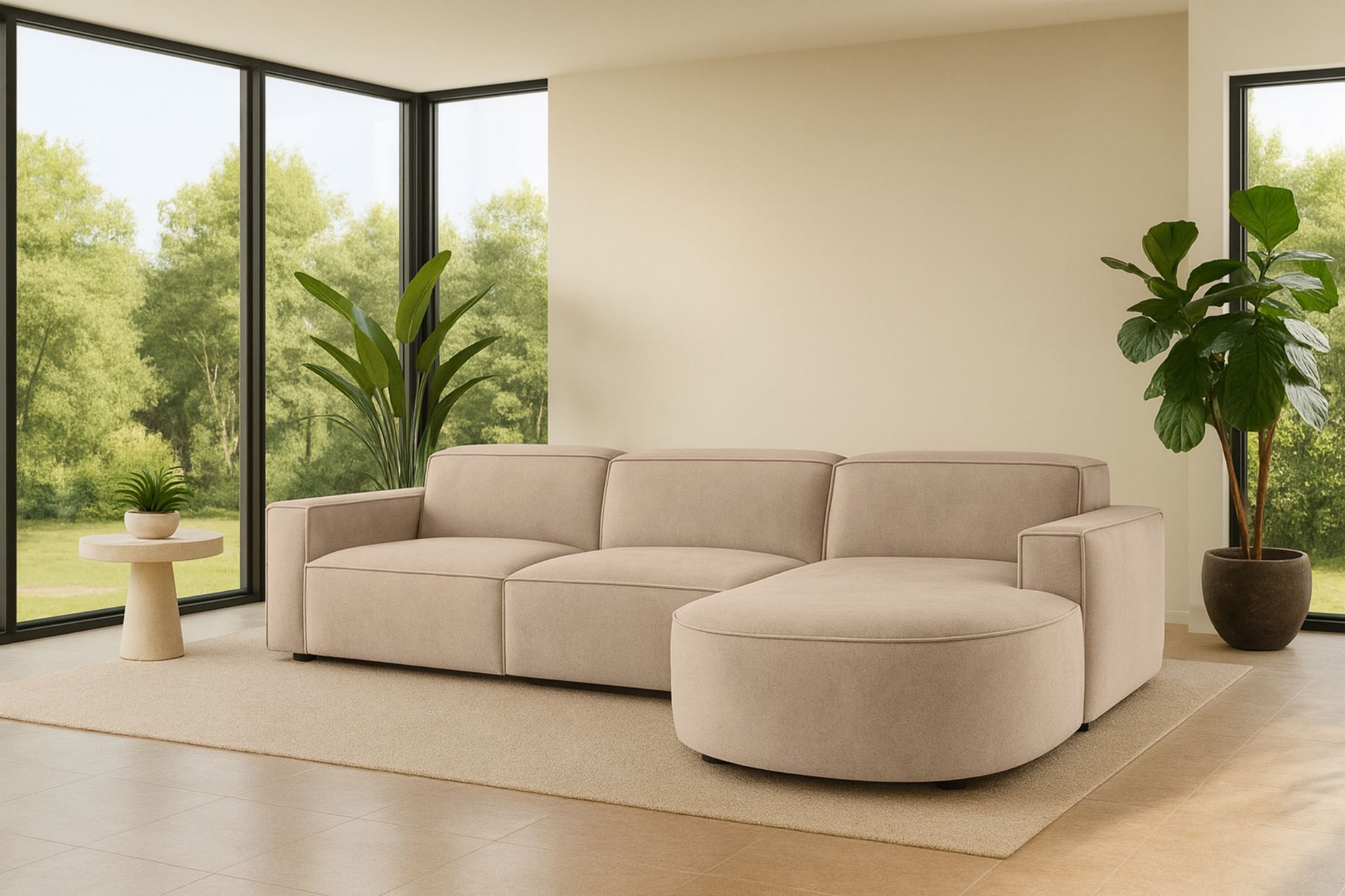 Kaiser Möbel Ecksofa Cursal Round – modulares L-Sofa mit sanften Rundungen, Einzelsofa, L-Form, modulares System, modernes Design