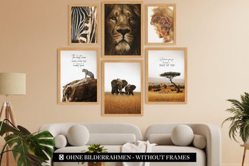 CreativeRobin Poster » Afrika « Poster-Set als Wohnzimmer Deko, CreativeRobin, Afrika