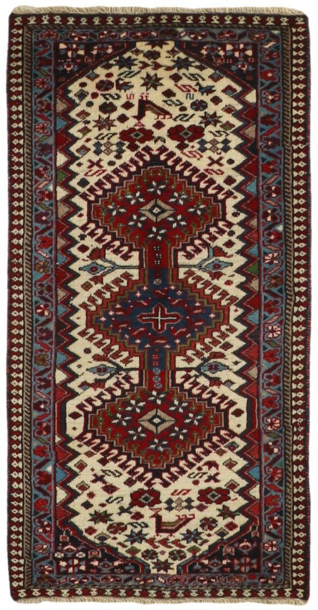 Orientteppich Yalameh 53x103 Handgeknüpfter Orientteppich / Perserteppich Läufer, Nain Trading, rechteckig, Höhe: 12 mm
