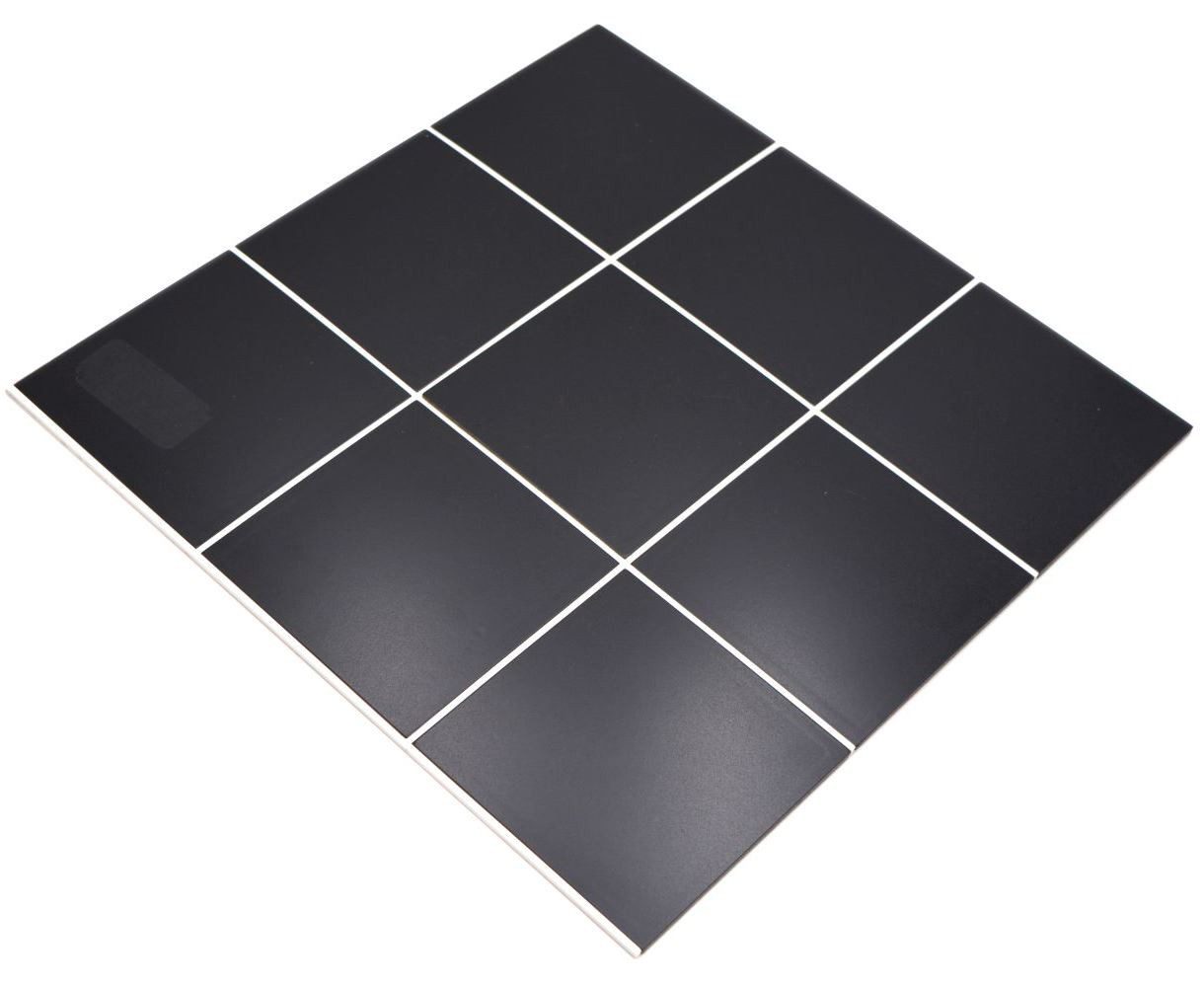 Mosani Wandfliese schwarz selbstklebend DIY Klebefliesen Плитка 30,6x30,6 cm, Spritzwasserbereich geeignet, Küchenrückwand, Spritzschutz