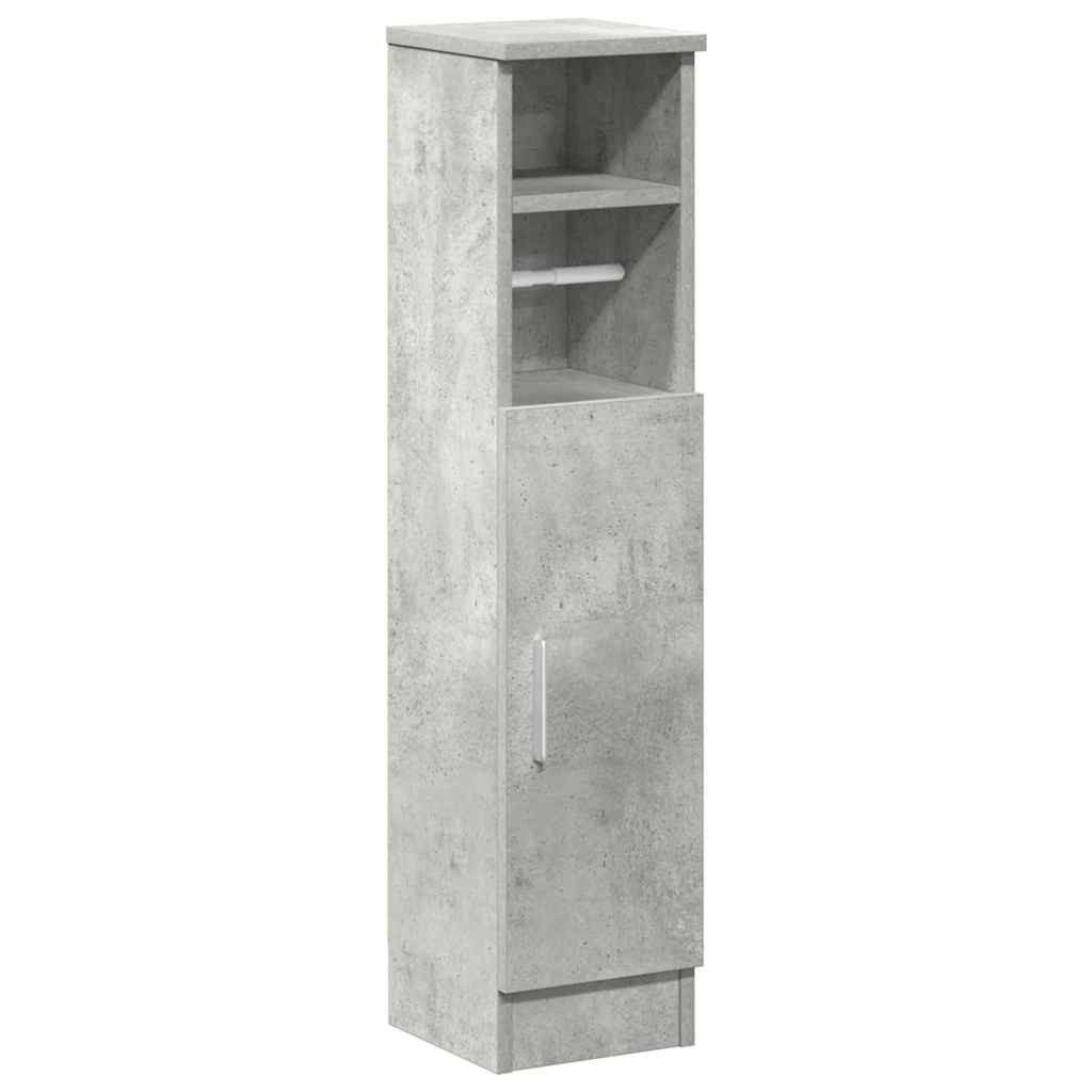 vidaXL Badezimmer-Set Badezimmerschrank mit Rollenhalter Betongrau günstig online kaufen