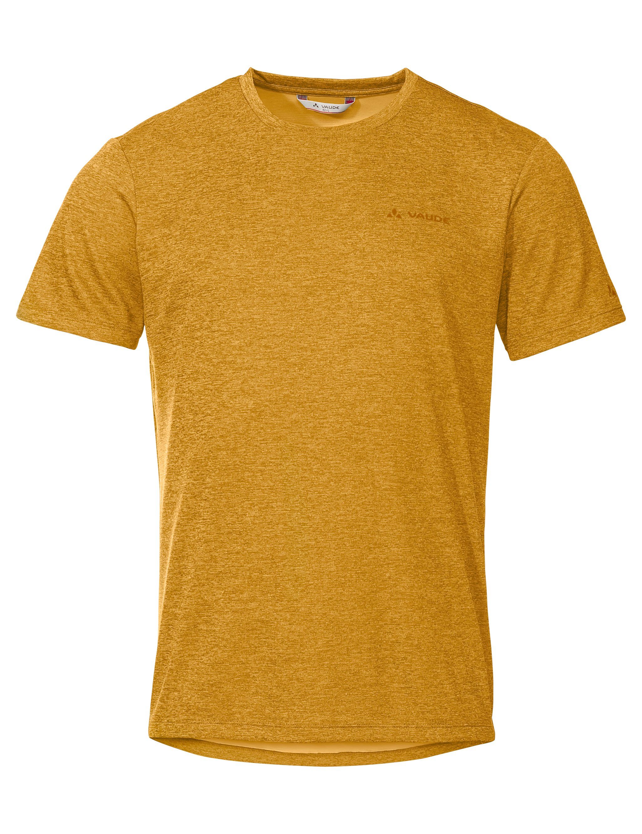 yellow Essential burnt T-Shirt (1-tlg) Men's T-Shirt Knopf VAUDE Grüner