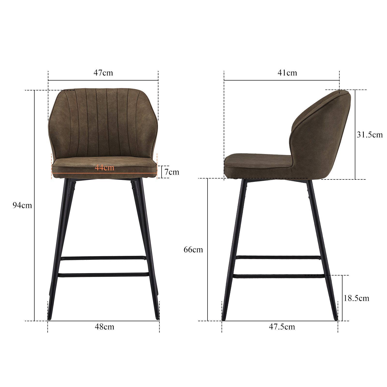 Ofcasa Barhocker Kunstlederbarstuhl (2er Set), Gepolsterte günstig online kaufen