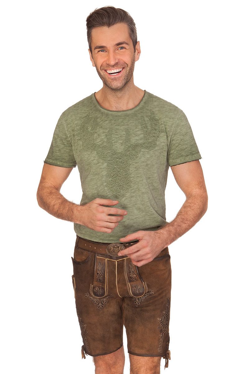 Hangowear Trachtenshirt Trachtenshirt Herren - MARLON - grün, khaki