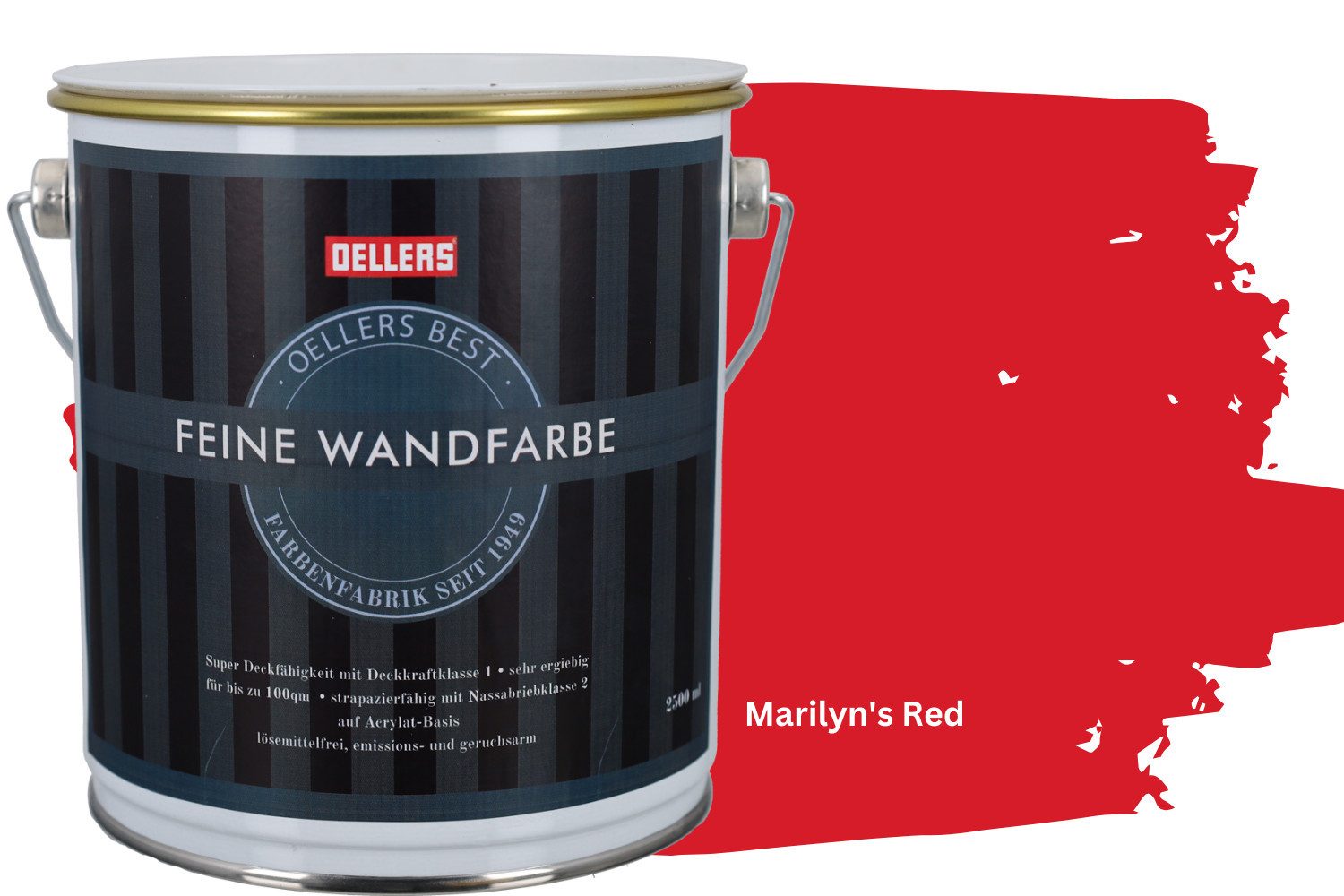 OELLERS Wandfarbe Premium, Feine Wandfarbe, 2,5 Liter Matt