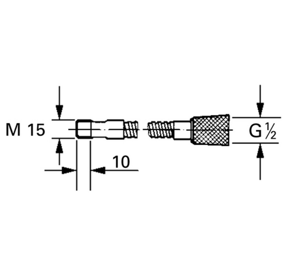 Thumbnail - Grohe Brauseschlauch GROHE Brauseschlauch Metall 1/2"xM15x1 f.Spültischbatt. 1500mm chrom, (1 St)