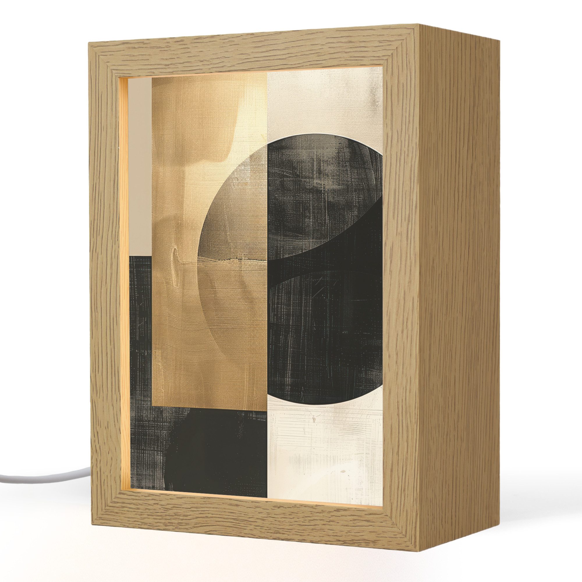 OnlyWow Tischleuchte Abstrakt - Modern - Schwarz - Gold, Dimmbar, Farbwechsel, LED, Warmweiß, Kaltweiß, Neutralweiß Einstellbar, Tischlampe, Schreibtischlampe, Desk, Dimmbar, mit Kabel, LED
