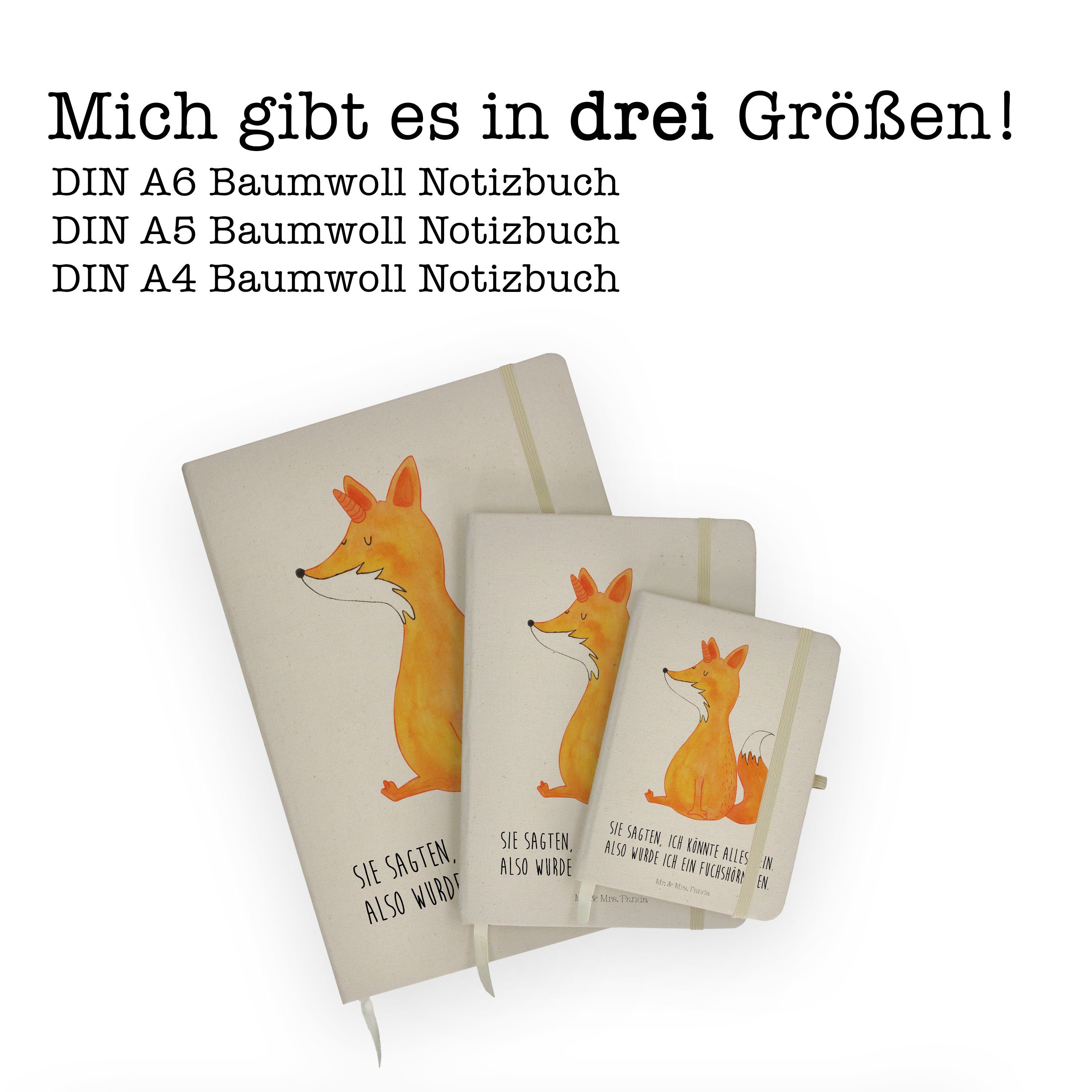 & Panda Notizbuch Transparent Tagebuch, - Mr. Mrs. Fuchshörnchen Panda & Einhörner, Füchse, Mr. Mrs. - Geschenk,