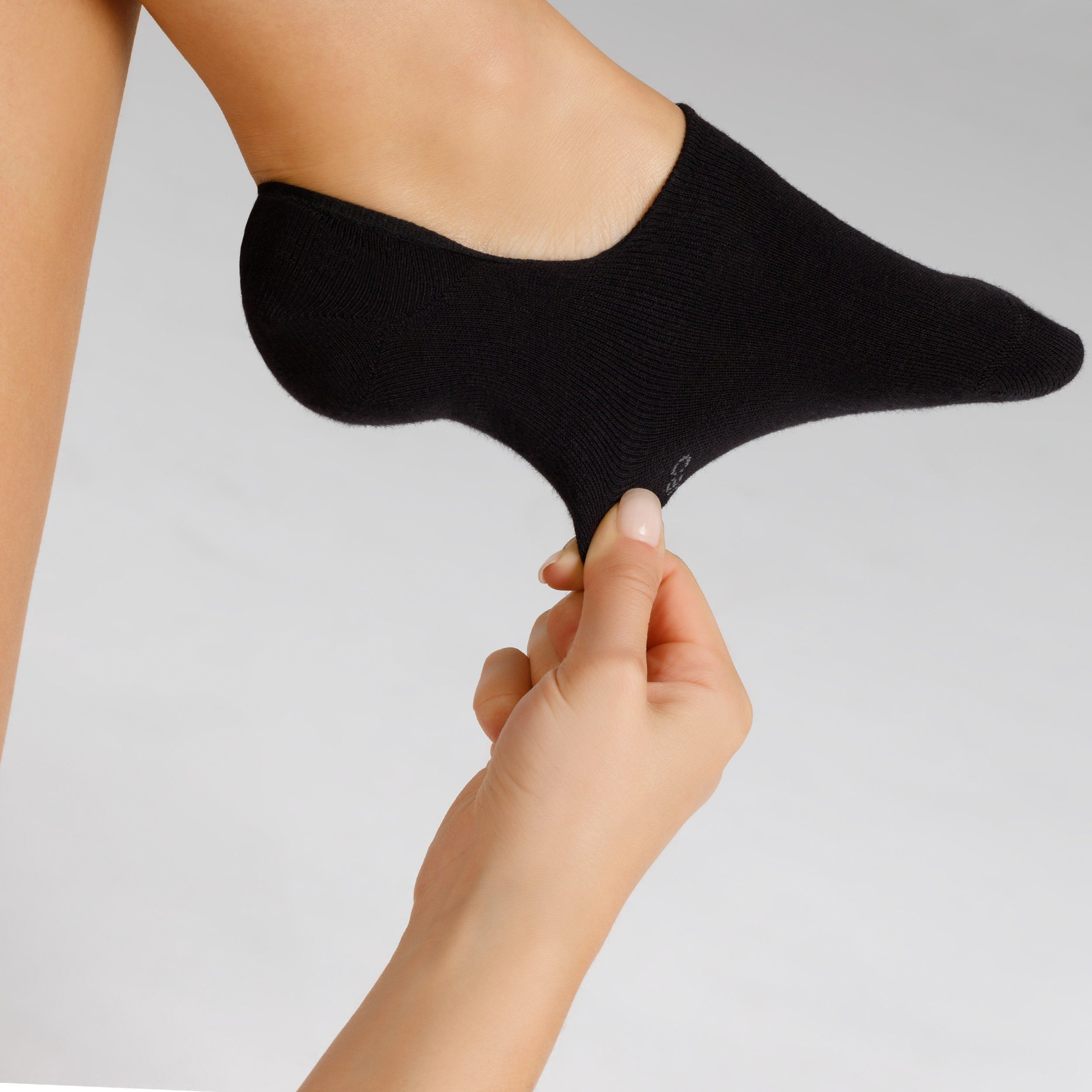 (6-Paar) Camano Socken Design Socken schwarz unsichtbare Sneaker bequemen in