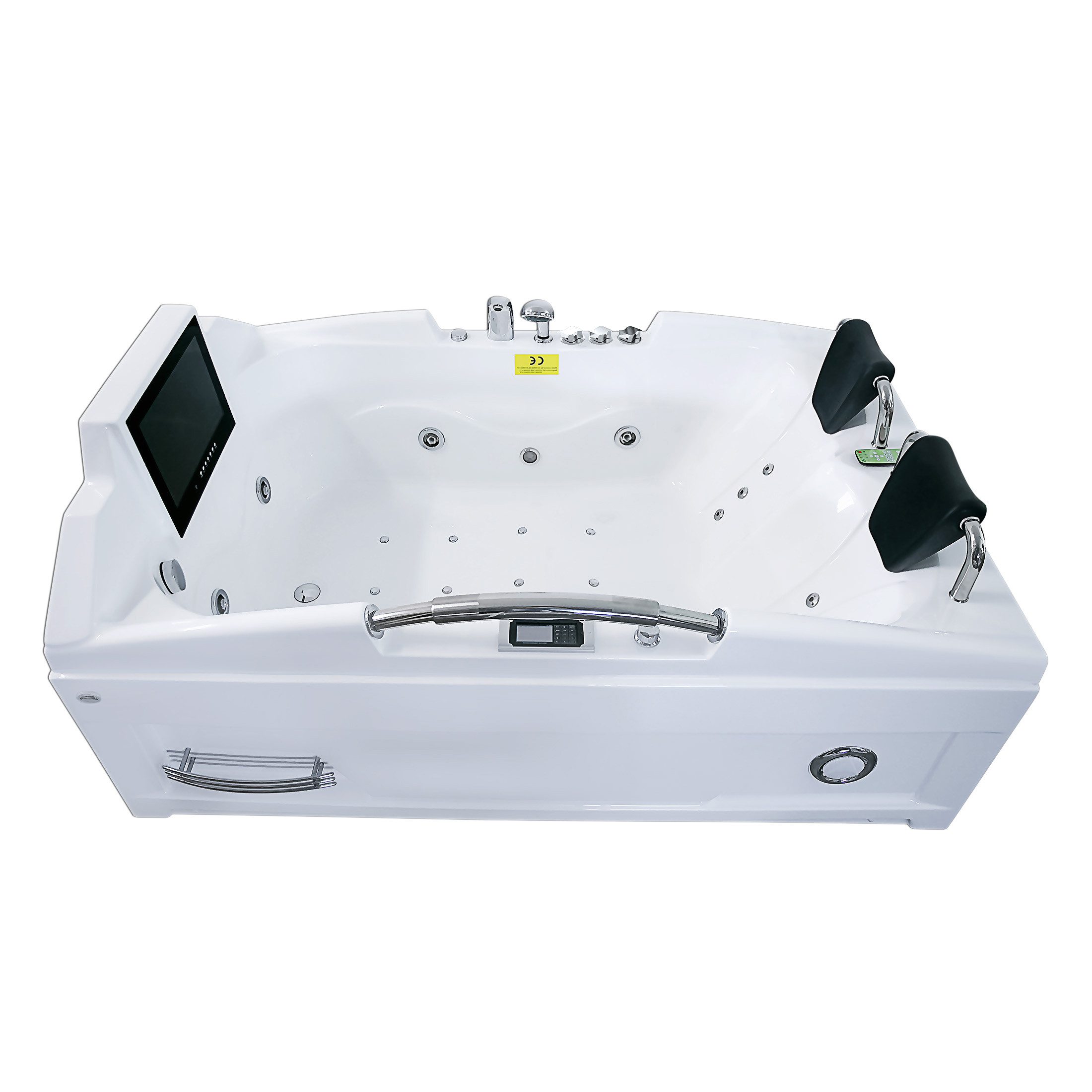 AcquaVapore Whirlpool-Badewanne AcquaVapore Whirlpool Badewanne Wanne mit TV T18R 120x188cm, (1-tlg), mit Ablaufgarnitur
