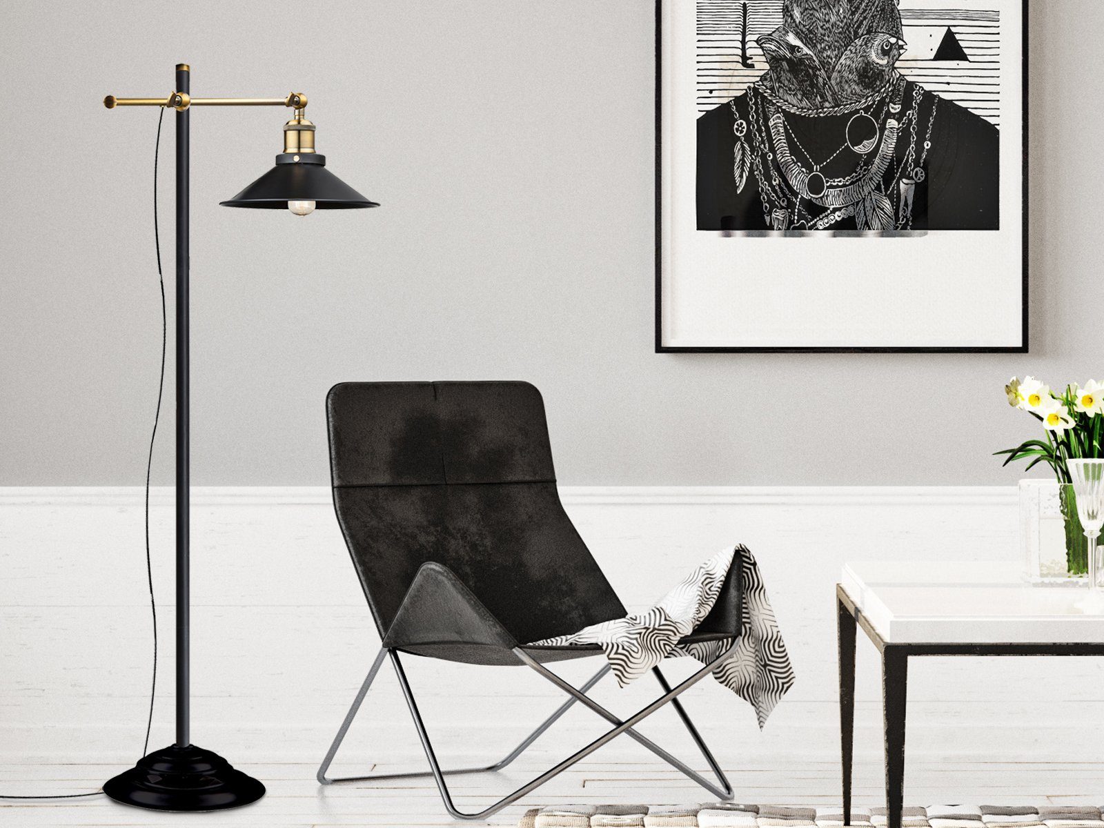 GLOBO LIGHTING LED Stehlampe, Dimmfunktion, LED wechselbar, warmweiß, ausge günstig online kaufen