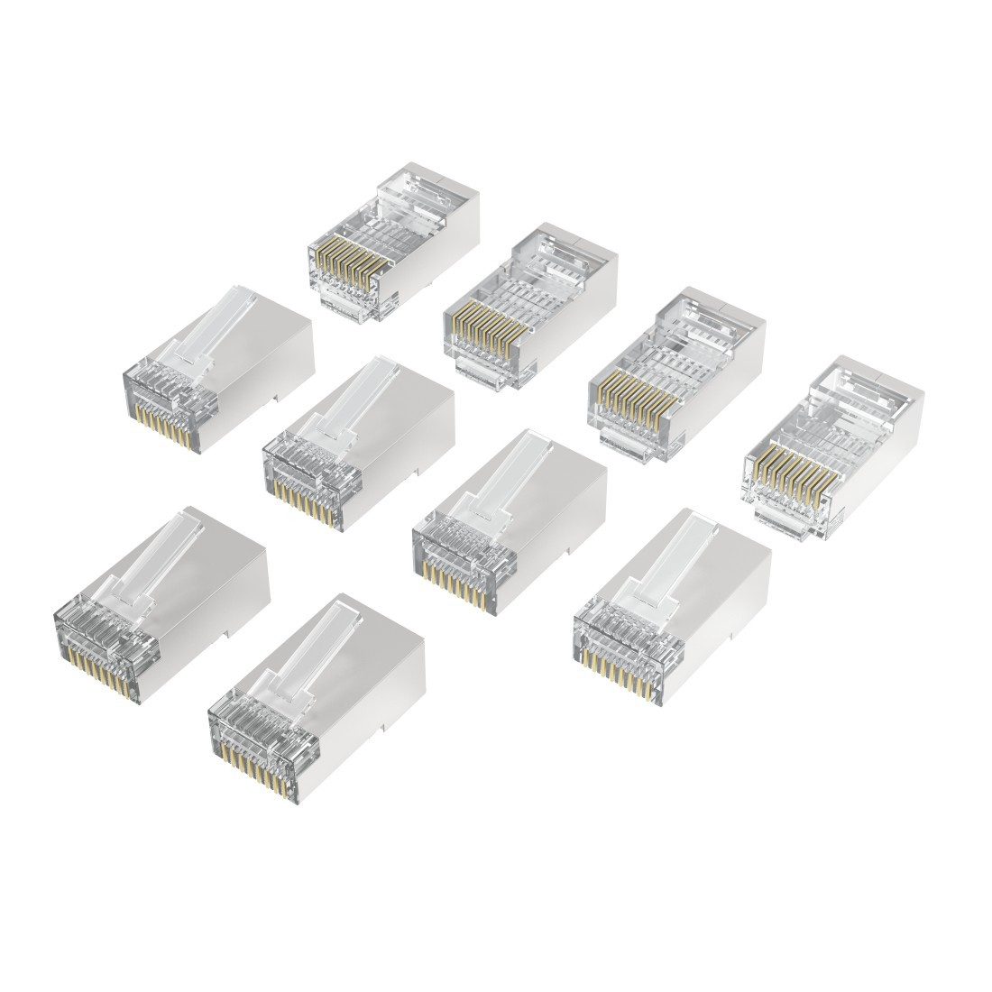 Hama Netzwerkstecker Netzwerkstecker, CAT 6a, 10 Gbit s, geschirmt, 10 Stück, (10-St)