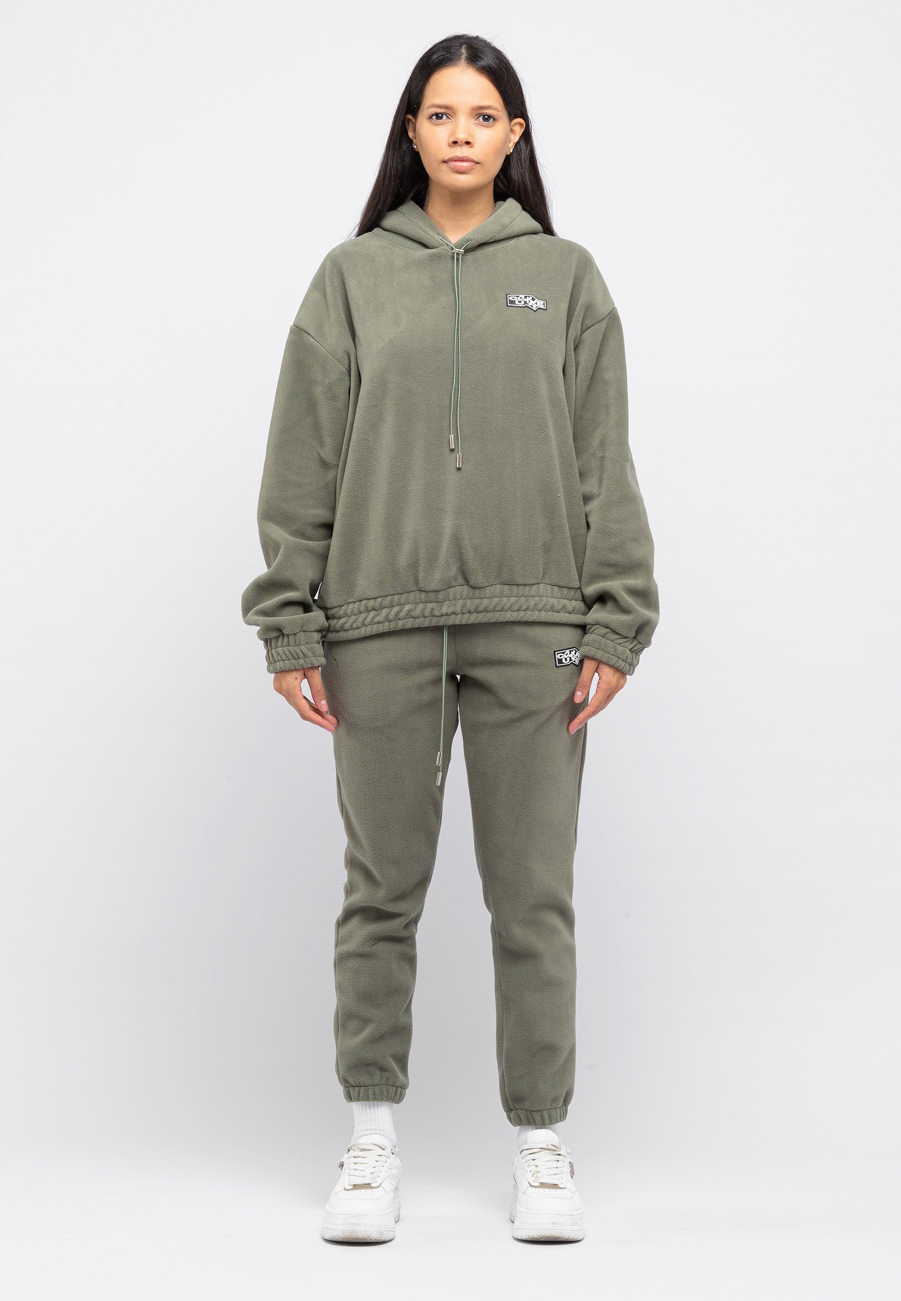 Tom Barron Freizeitanzug CASUAL OVERSIZE modernem COLOR FLEECE Design 2 FABRIC BATCH, mit KHAKI TRACKSUIT