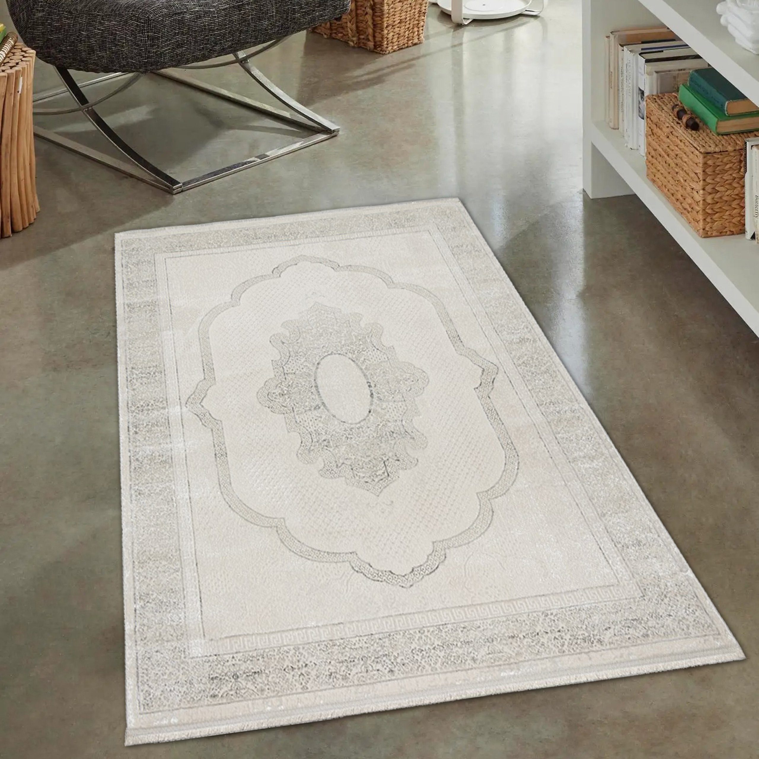 Teppich Orient Designerteppich dezent-modern verzauberndes Ornament grau,  Carpetia, rechteckig, Höhe: 5 mm | Kurzflor-Teppiche