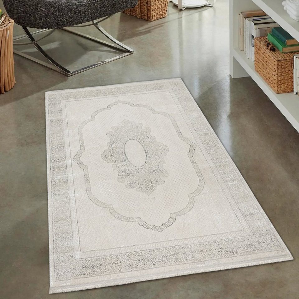 Teppich Orient Designerteppich dezent-modern verzauberndes Ornament grau,  Carpetia, rechteckig, Höhe: 5 mm
