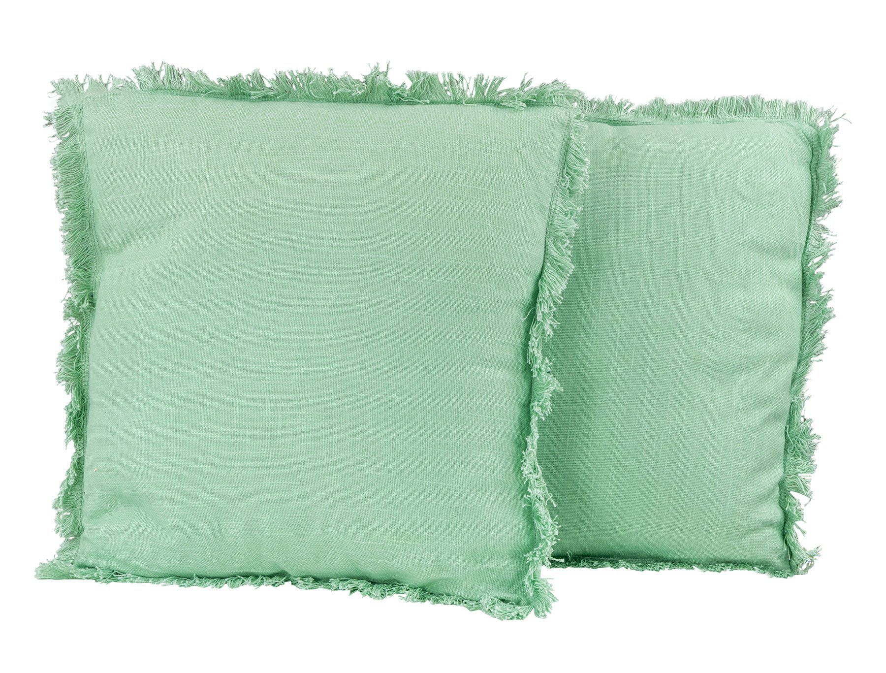 Levandeo® Sofakissen, Dekokissen 45x45cm 2er Set Grün Hellgrün Pastell Baumwolle mit