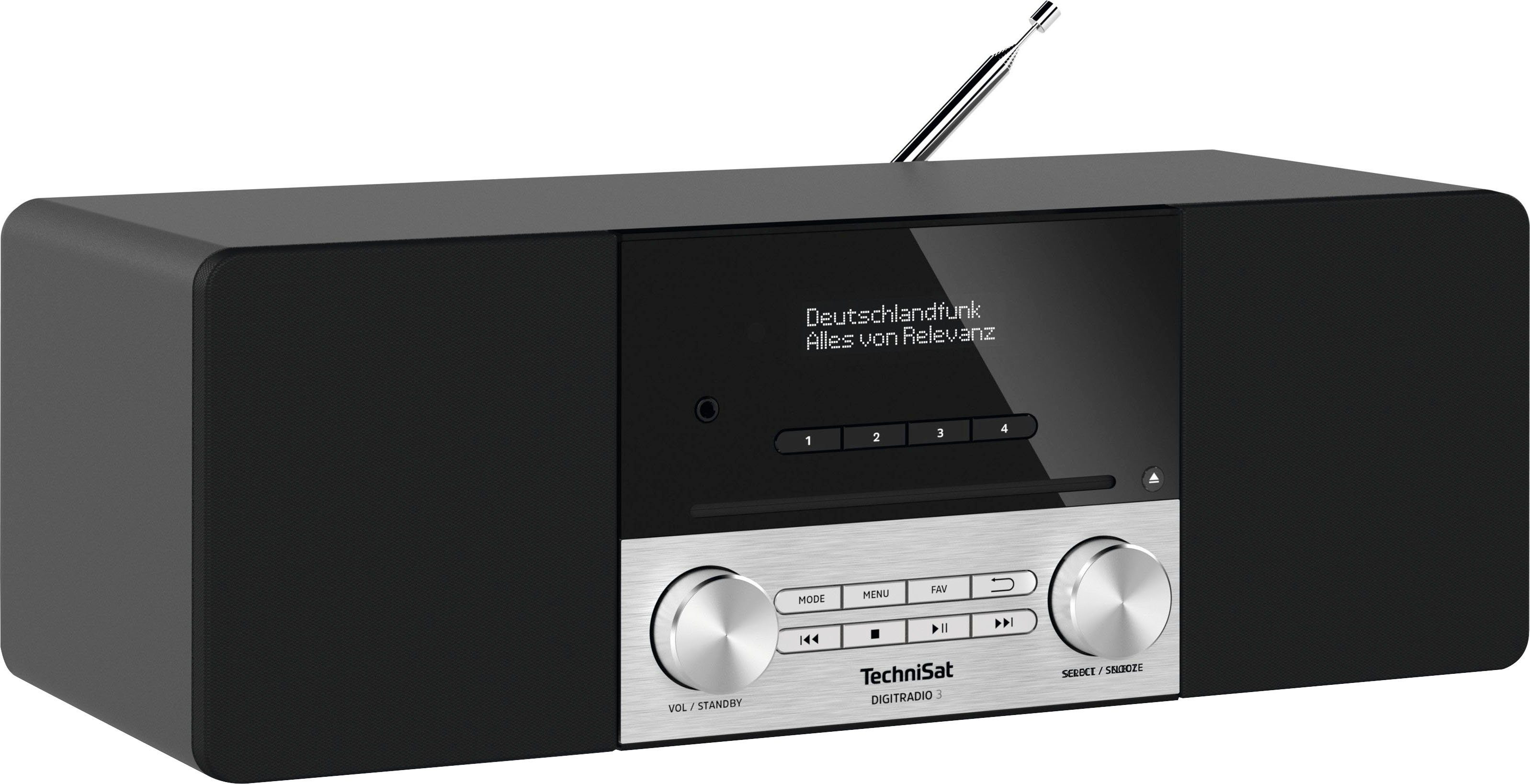 TechniSat DIGITRADIO 3 UKW schwarz (Digitalradio CD-Player, (DAB), (DAB) mit Made Digitalradio Germany) 20 in RDS, W