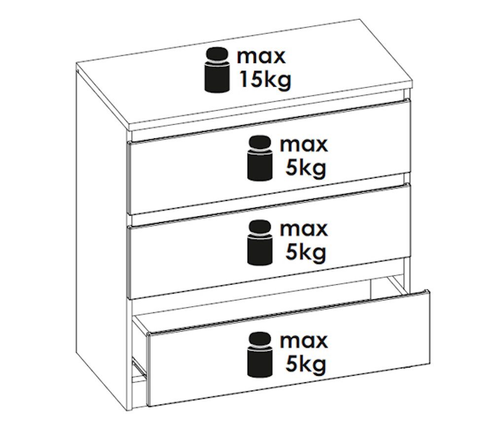 B/T/H: (Sideboard), 80,2 cm 41 BOSTON / Feldmann-Wohnen cm Kommode cm / 85,5