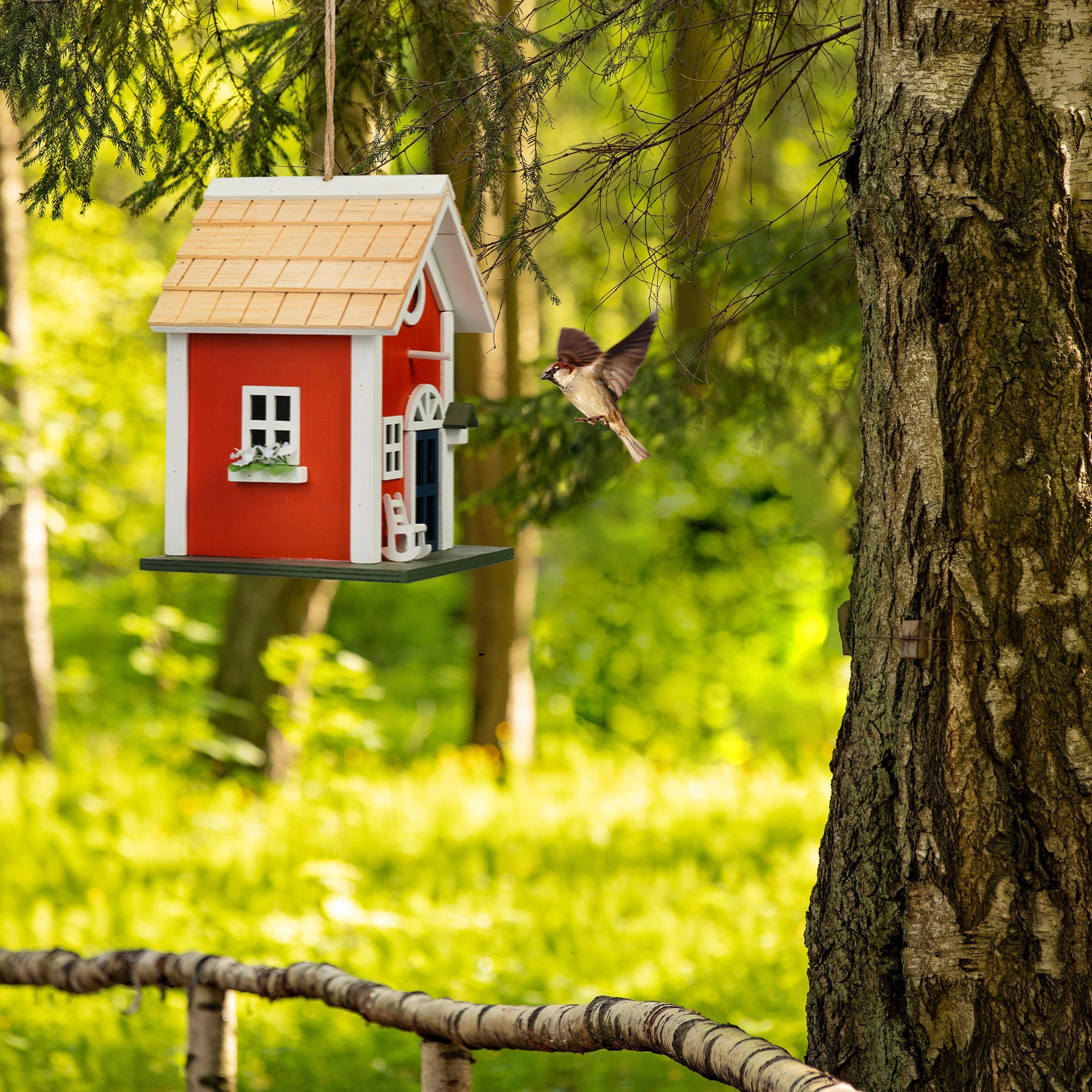 relaxdays Deko Vogelhaus Vogelhaus Landhausstil