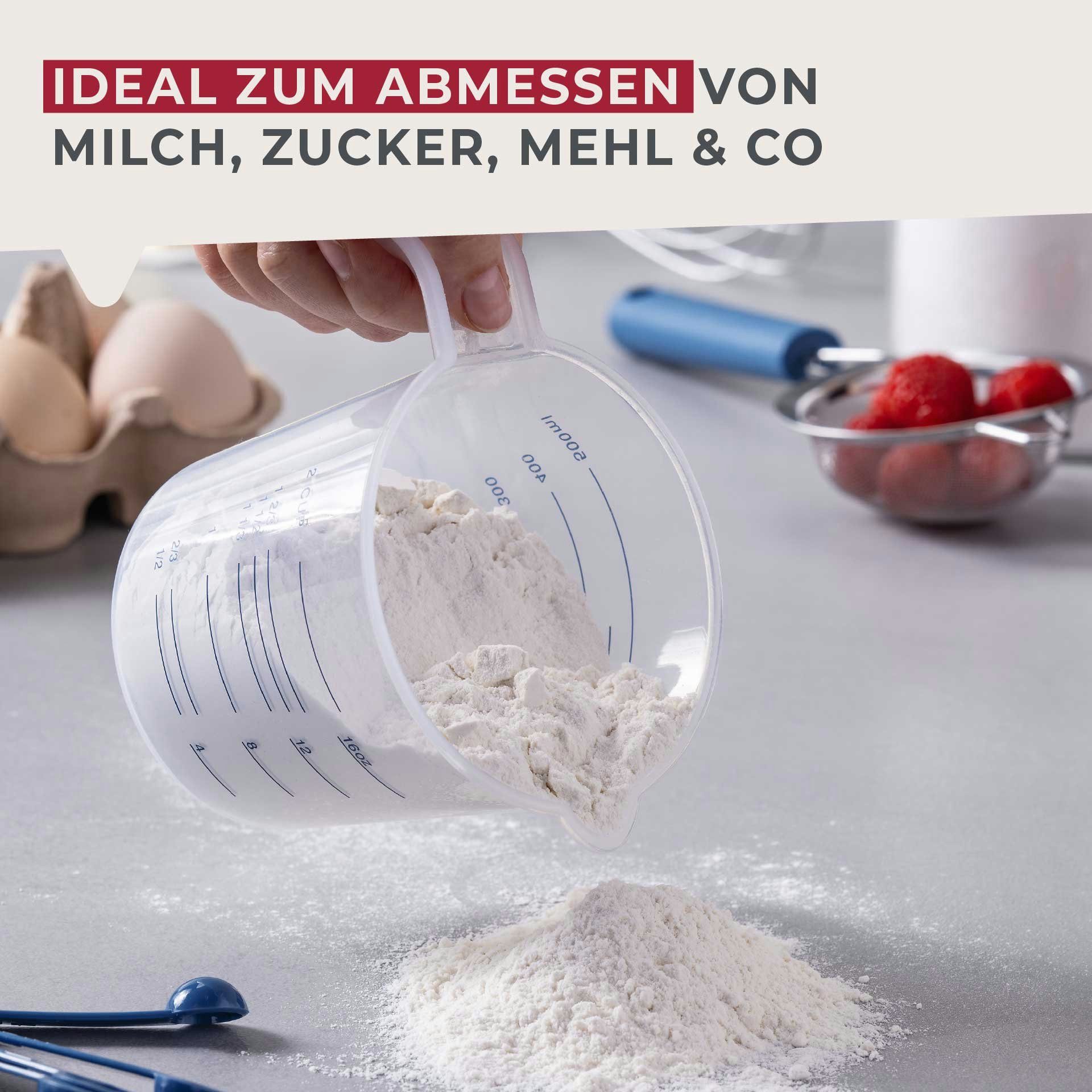 FACKELMANN Messbecher Abmesshilfe, Küchenhelfer, Backzubehör