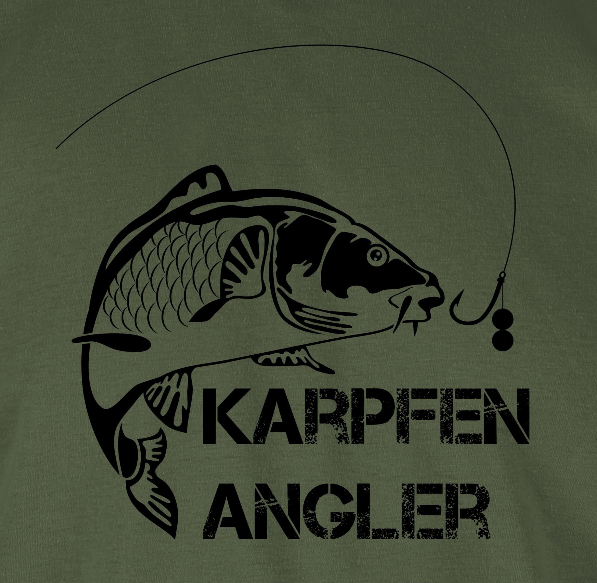 Army Angler T-Shirt Shirtracer 1 Geschenke Angler Karpfen Grün