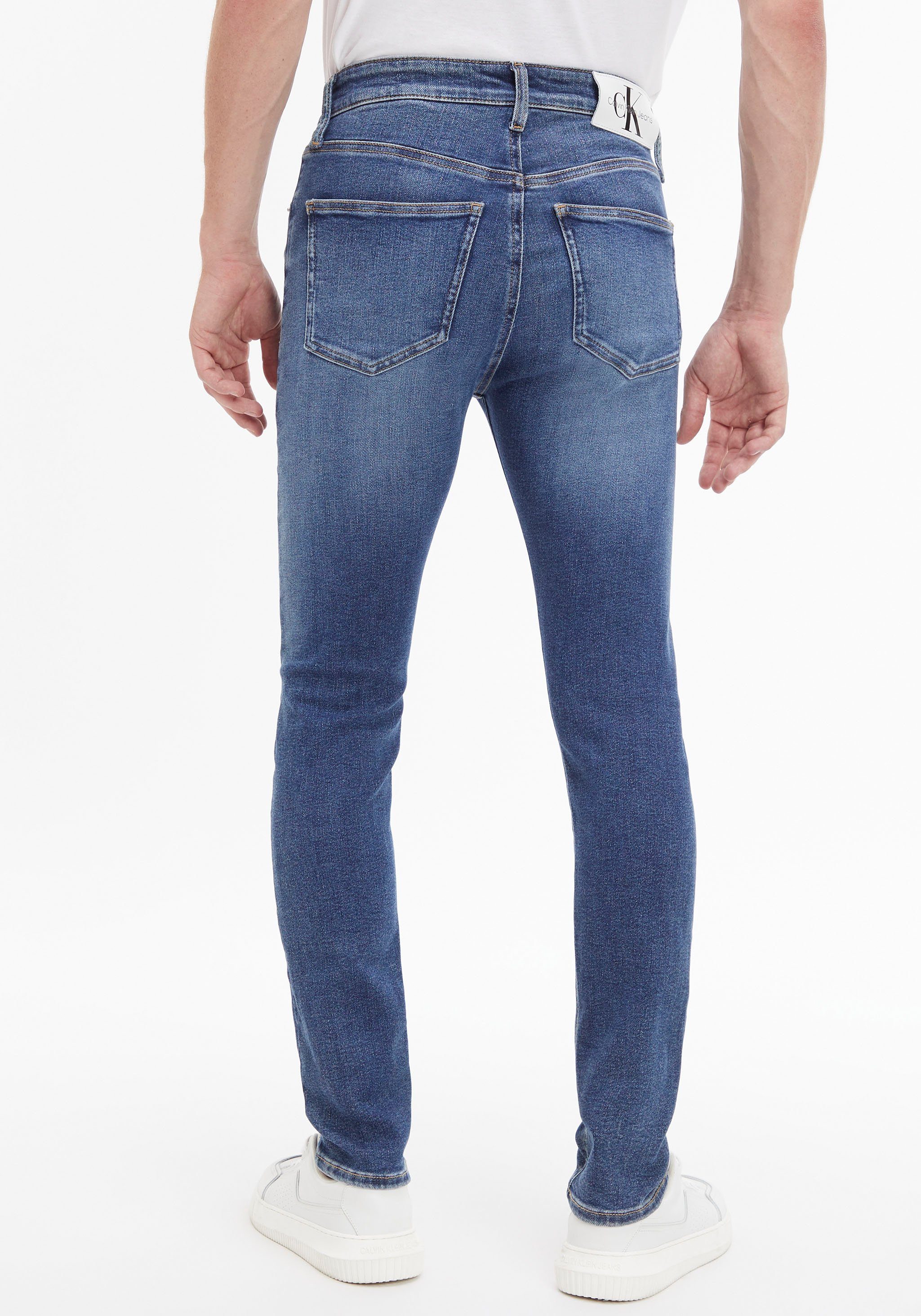 Calvin Denim Skinny-fit-Jeans Klein im Jeans Dark 5-Pocket-Stil