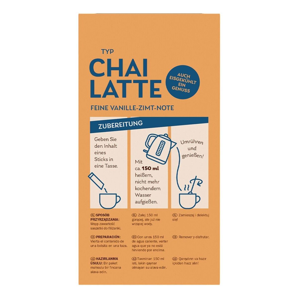 LAUDATIO Tee Chai Latte - Vanille-Zimt, Milchtee-Getränk, 10x 25 g Getränkepulversticks