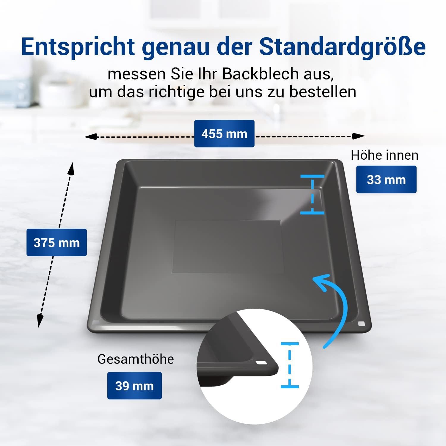 BOSCH Backblech Fettpfanne 17001433, 455 x 375 x 33 mm für Backofen Herd