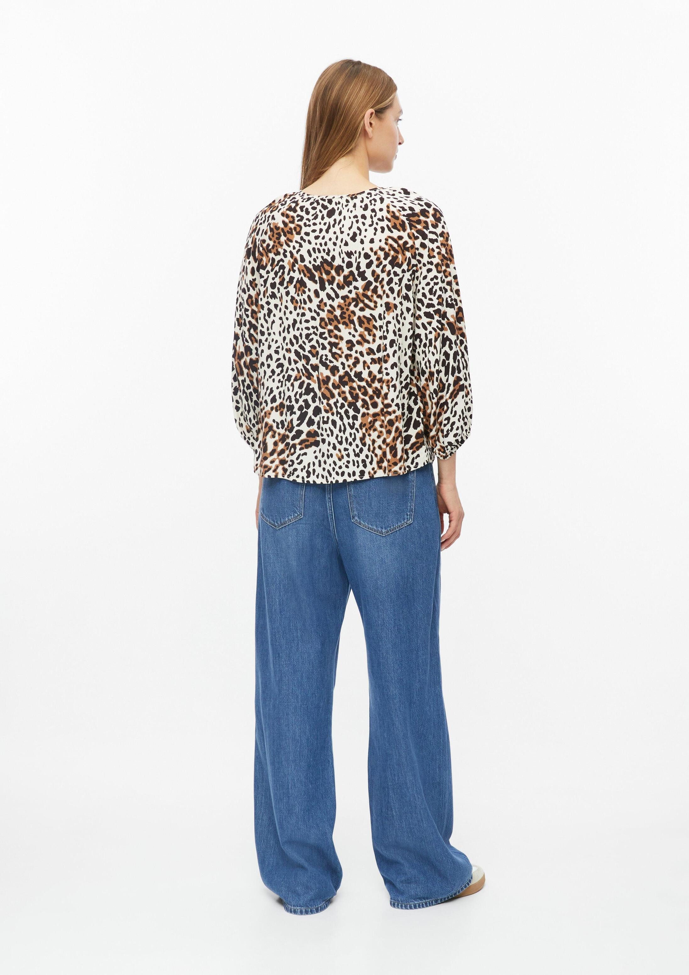 s.Oliver Kurzarmbluse Bluse Bluse im Relaxed Fit mit All-over-Print