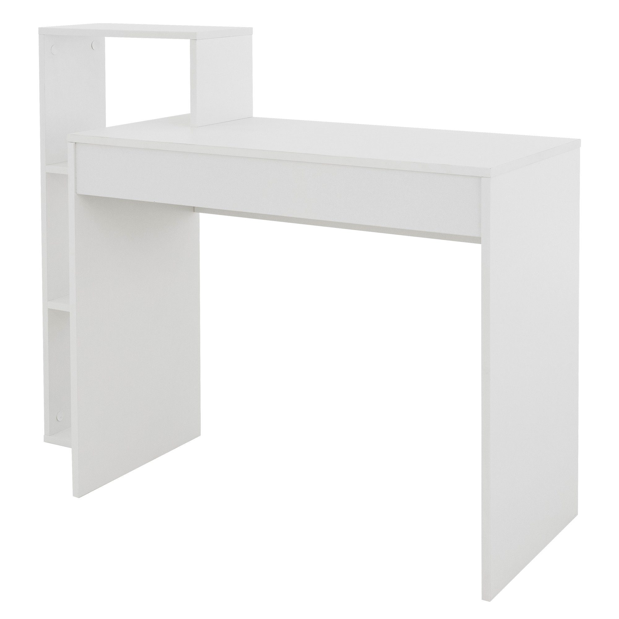 ML-DESIGN Schreibtisch Schreibtisch mit 110x72x40cm Weiß Weiß, cm Ø33cm Sitzhocker Einlegeböden 110x72x40 verstellbar Hocker Hellgrau