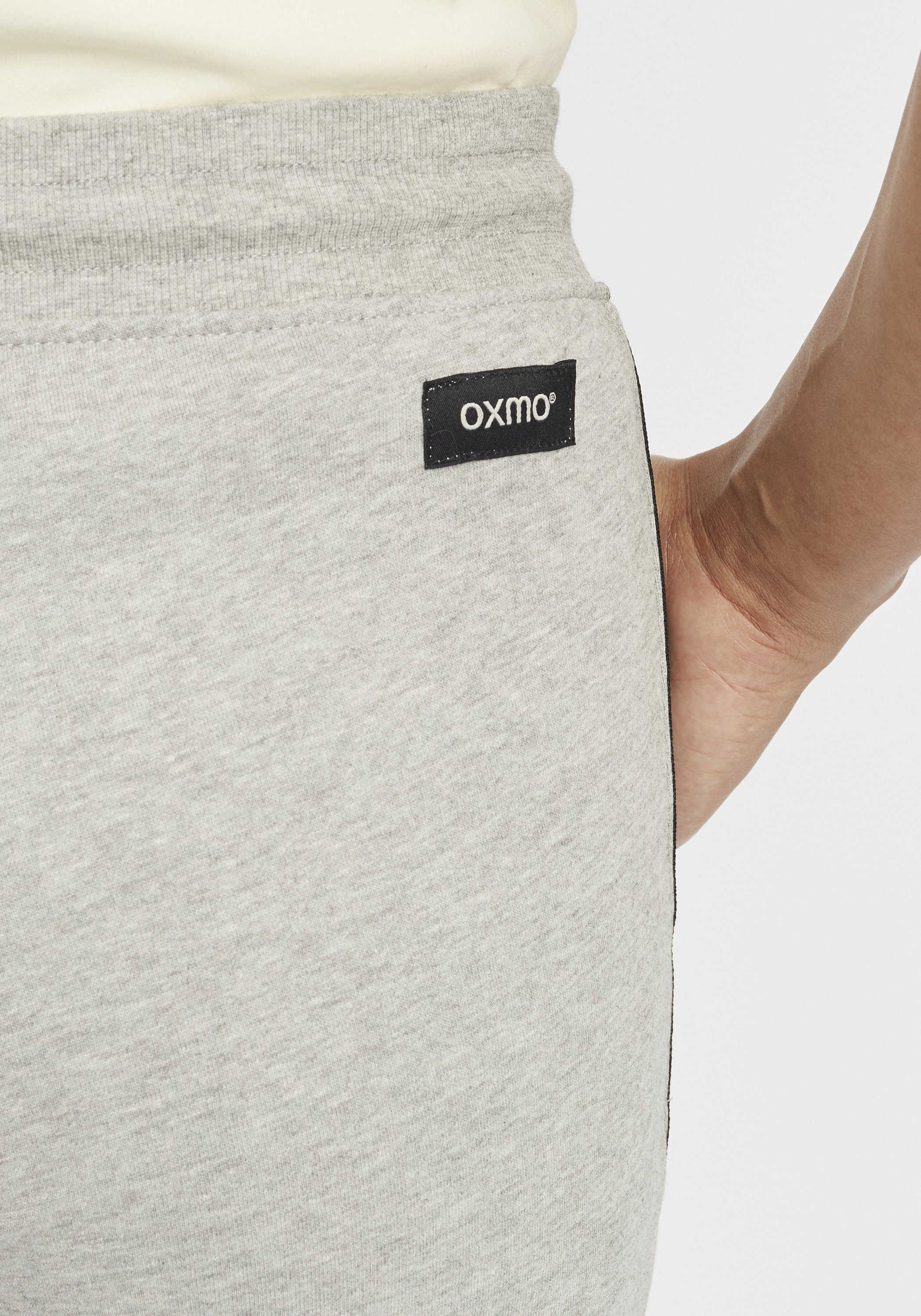 Melange Pant mit OXMO Grey Jogginghose Hose Sweathose (1840051) Sweat Galonstreifen OXGabrilla