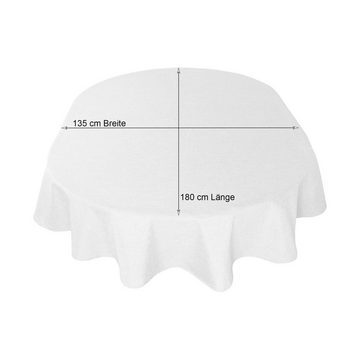 Haus und Deko Tischdecke Tischdecke oval Leinenoptik Lotuseffekt Tischwäsche Wasserabweisend (1-tlg)