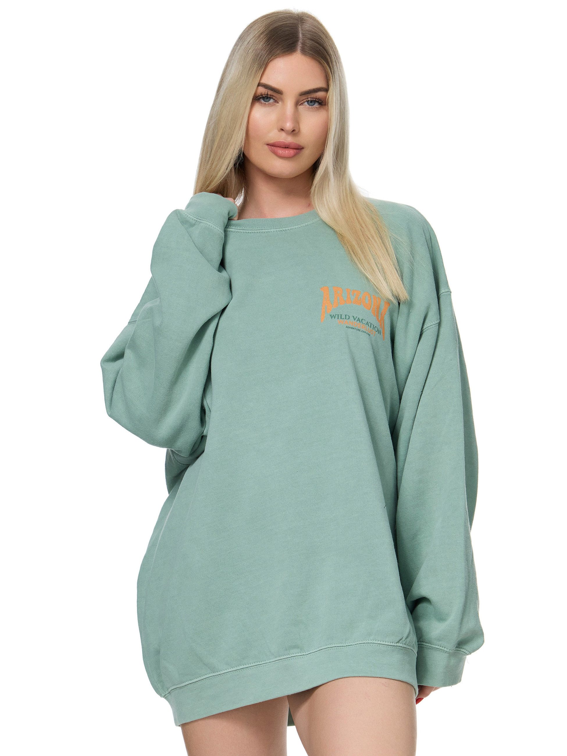 Worldclassca Longsweatshirt Worldclassca Oversized Sweatshirt ARIZONA Print Langarm Pullover