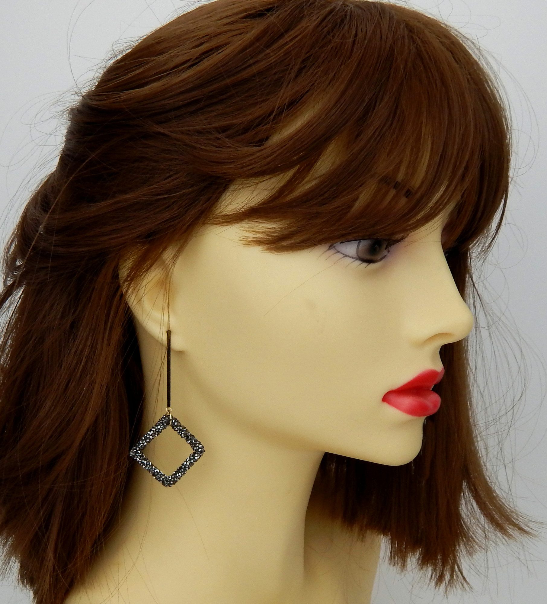 Ella Jonte Paar Ohrhänger, lange Stab Ohrringe gold grau Glitzer Ohrstecker günstig online kaufen