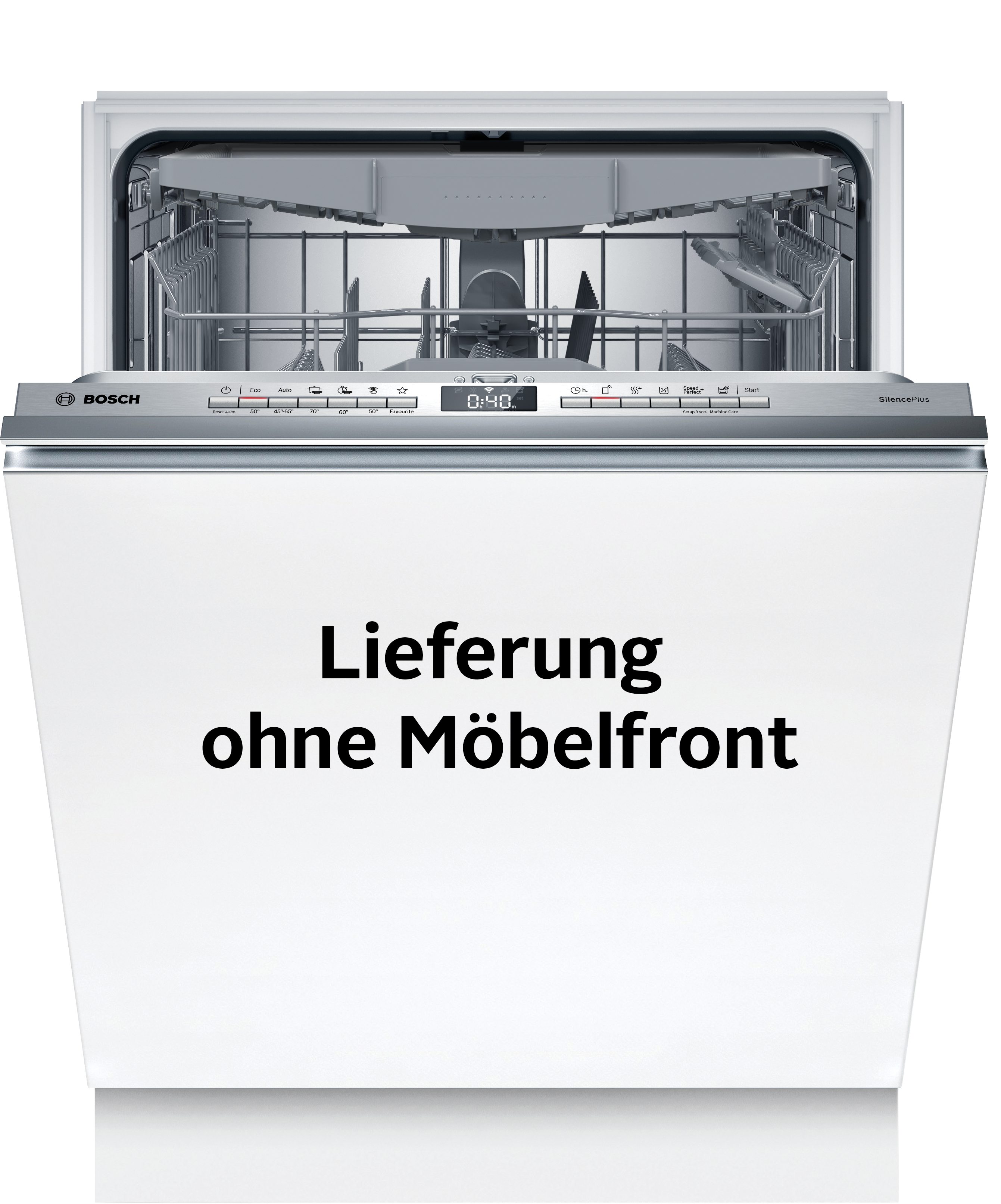 BOSCH vollintegrierbarer Geschirrspüler XXL, Serie 4 SBV4ECX28E, 14 Maßgedecke, Automatische Türöffnung für Effizienz, flexible Körbe & Schubladen