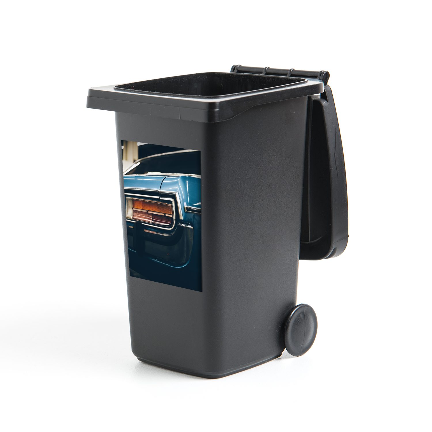MuchoWow Wandsticker Auto - Lampe - Blau (1 St), Mülleimer-aufkleber, Mülltonne, Sticker, Container, Abfalbehälter