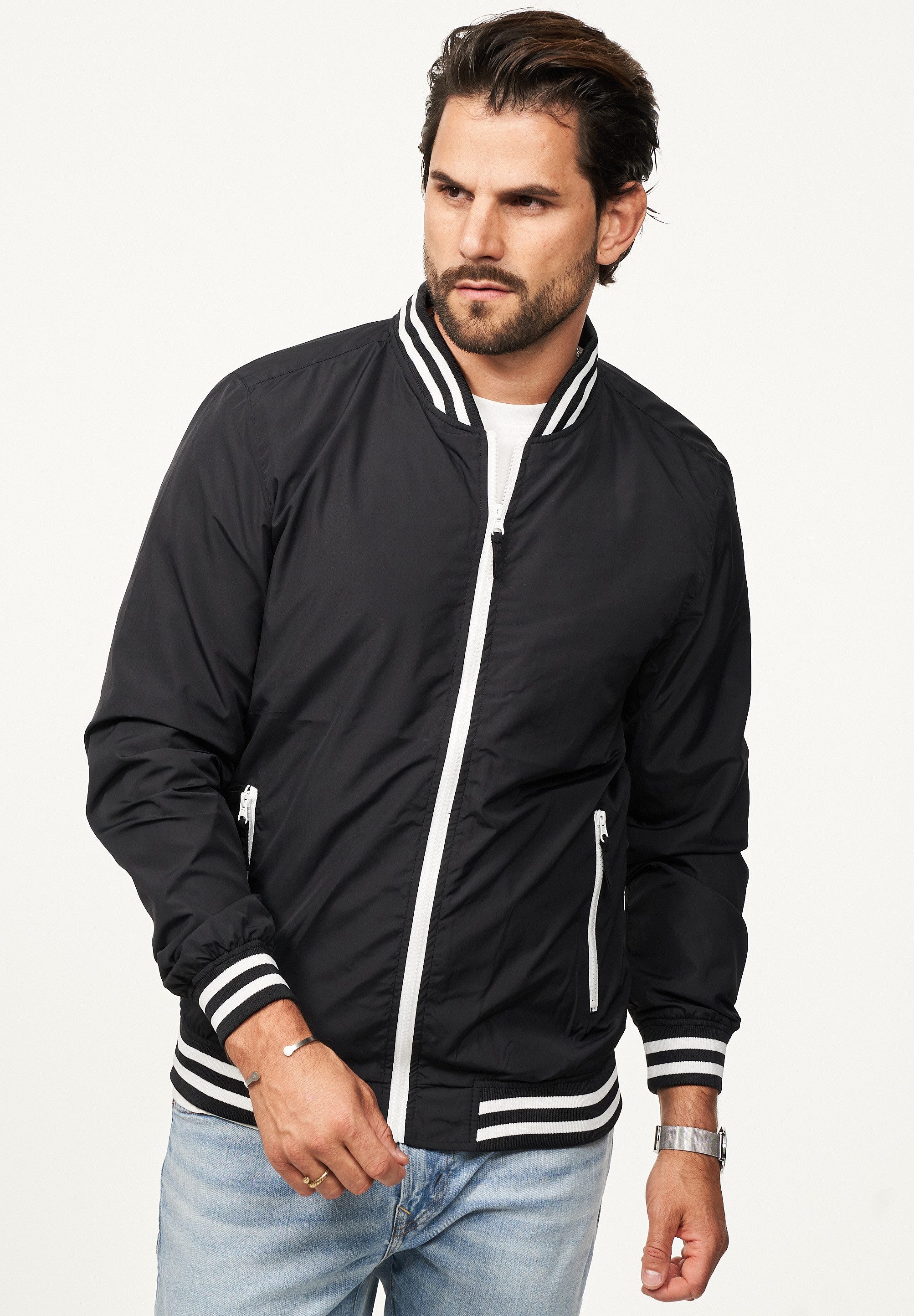 SOULSTAR Blouson mit Baseball-Kragen im College-Stil als leichte Sommerjacke Herren Blousonjacke dünne Bomberjacke leichte Übergangsjacke