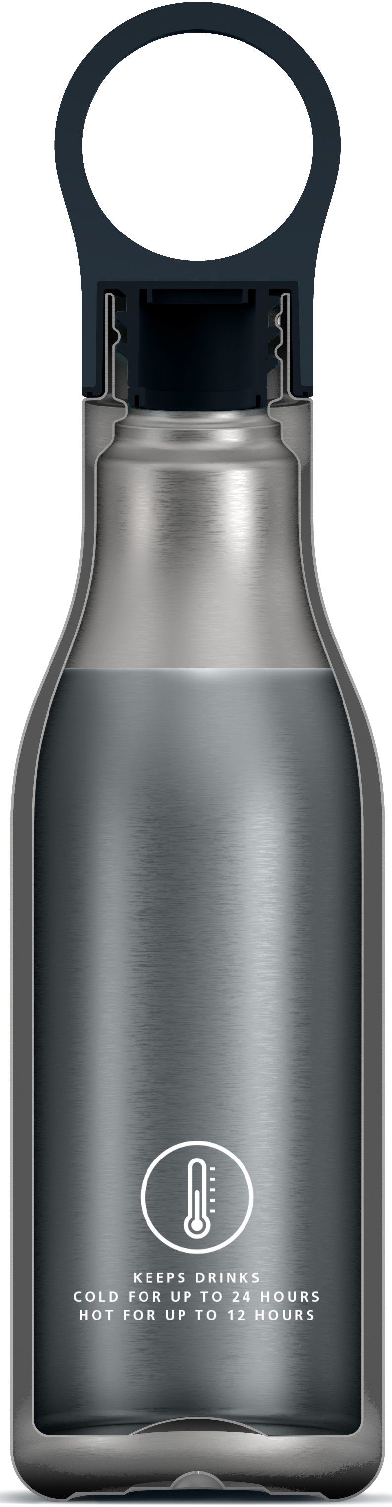 Joseph Joseph Isolierflasche Refill Reuse Repeat, (Flaschen 500 ml und Becher 340 ml im Set), Vakuumisolierung
