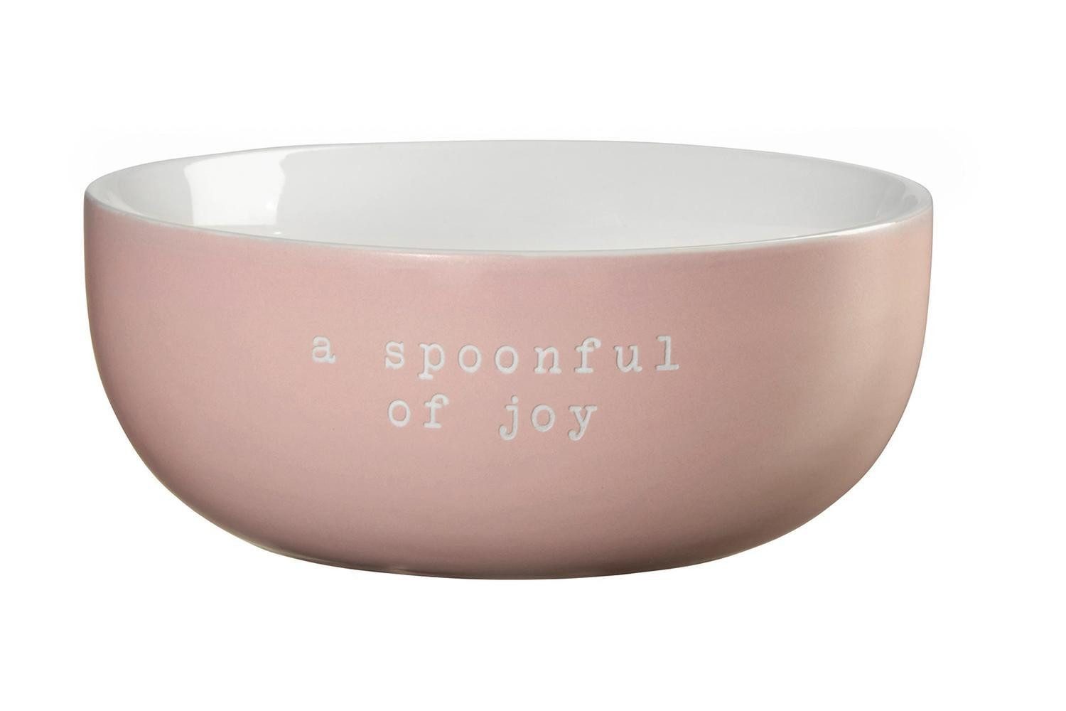 ASA SELECTION Müslischale HEY!, Ø 16 x H 6,5 cm, Rosa, Weiß, New Bone China, (1-tlg), spülmaschinengeeignet