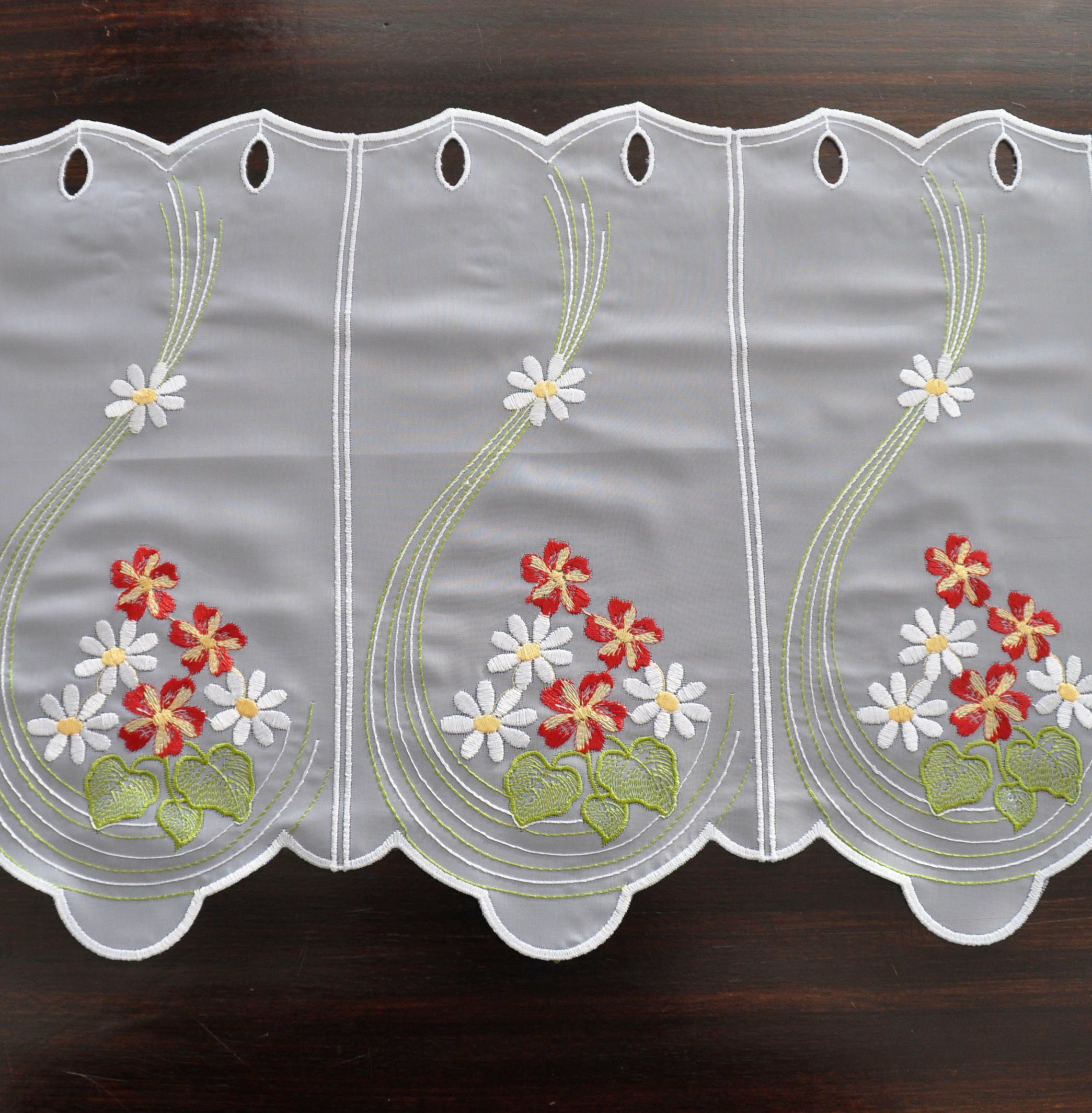 Stickereien Plauen Panneaux Klara (1 St), Stangendurchzug, halbtransparent, Voile