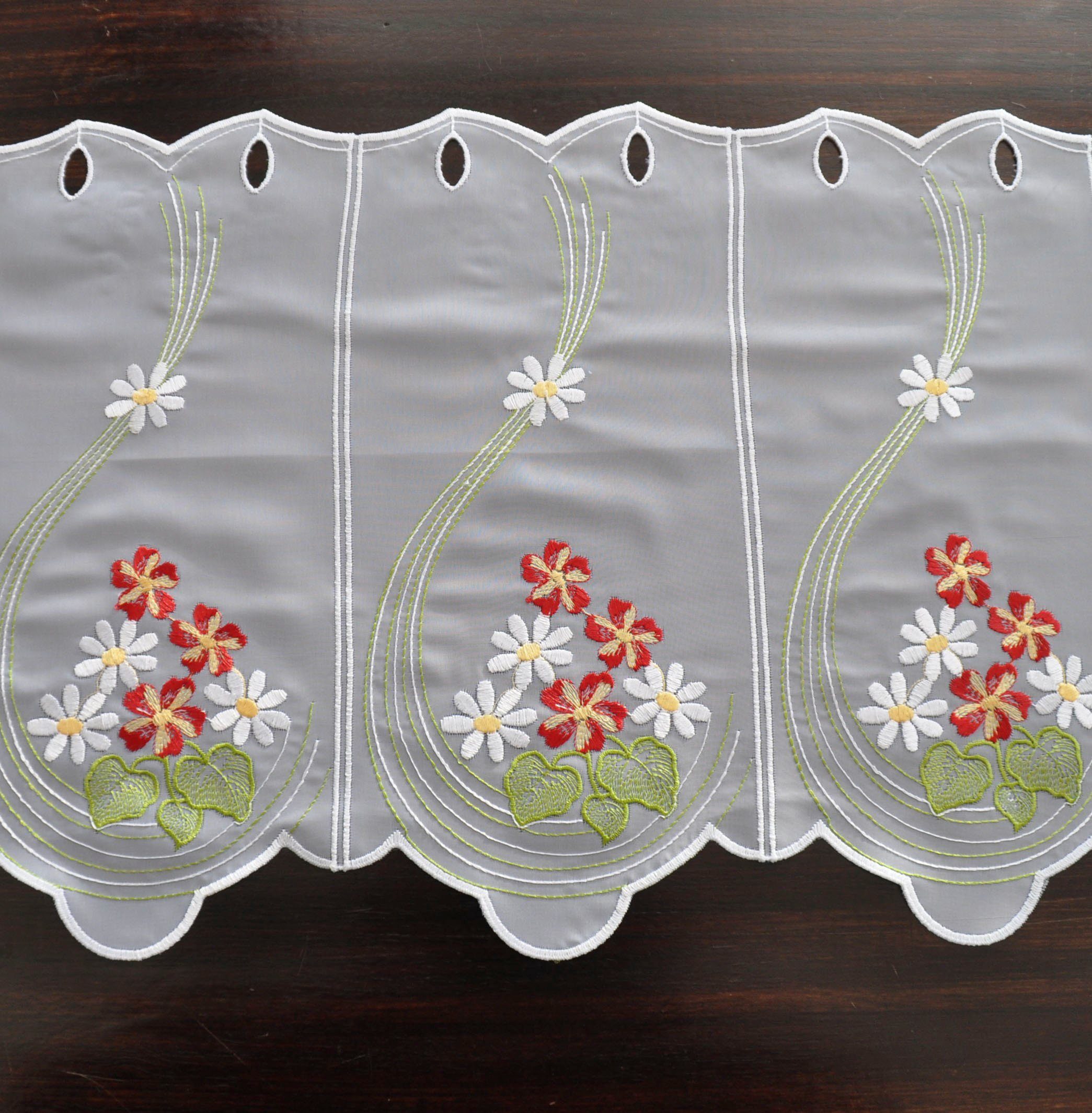 Panneaux Klara, Voile halbtransparent, St), (1 Plauen, Stangendurchzug Stickereien