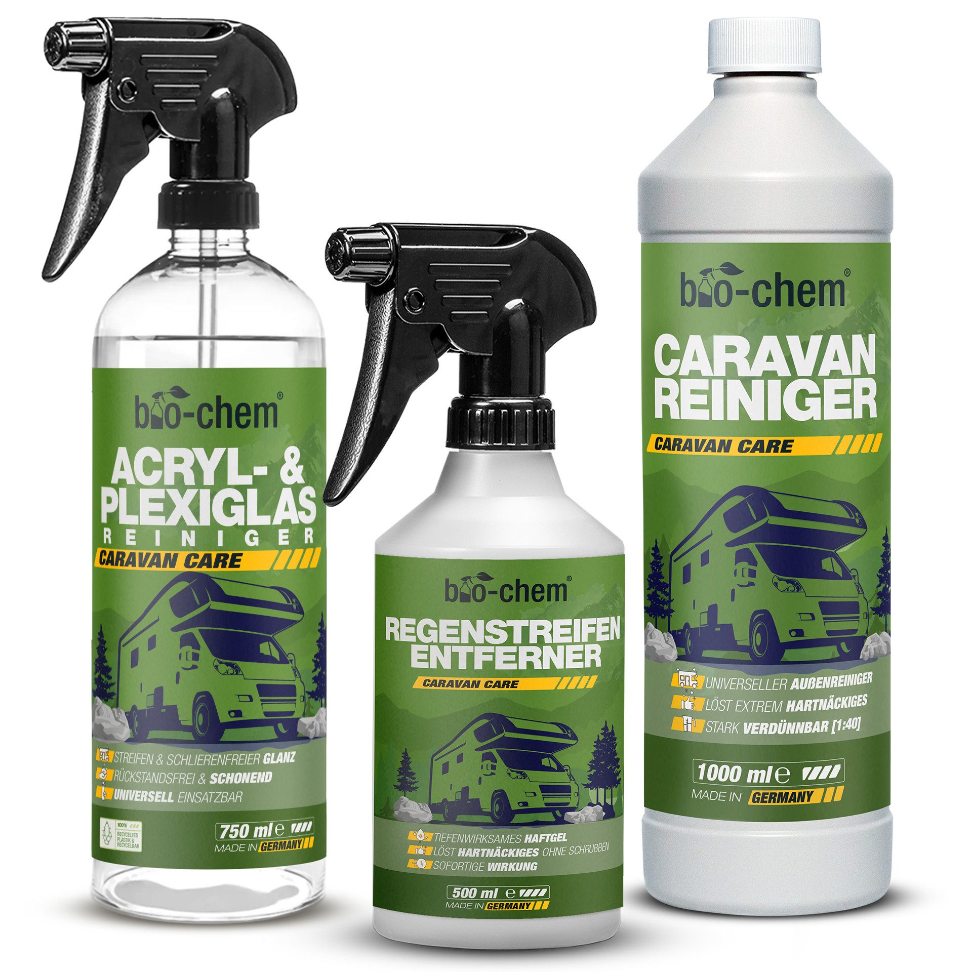 bio-chem Caravan Außen-Pflege Set – 3-teilig für strahlende Sauberkeit Auto-Reinigungsmittel