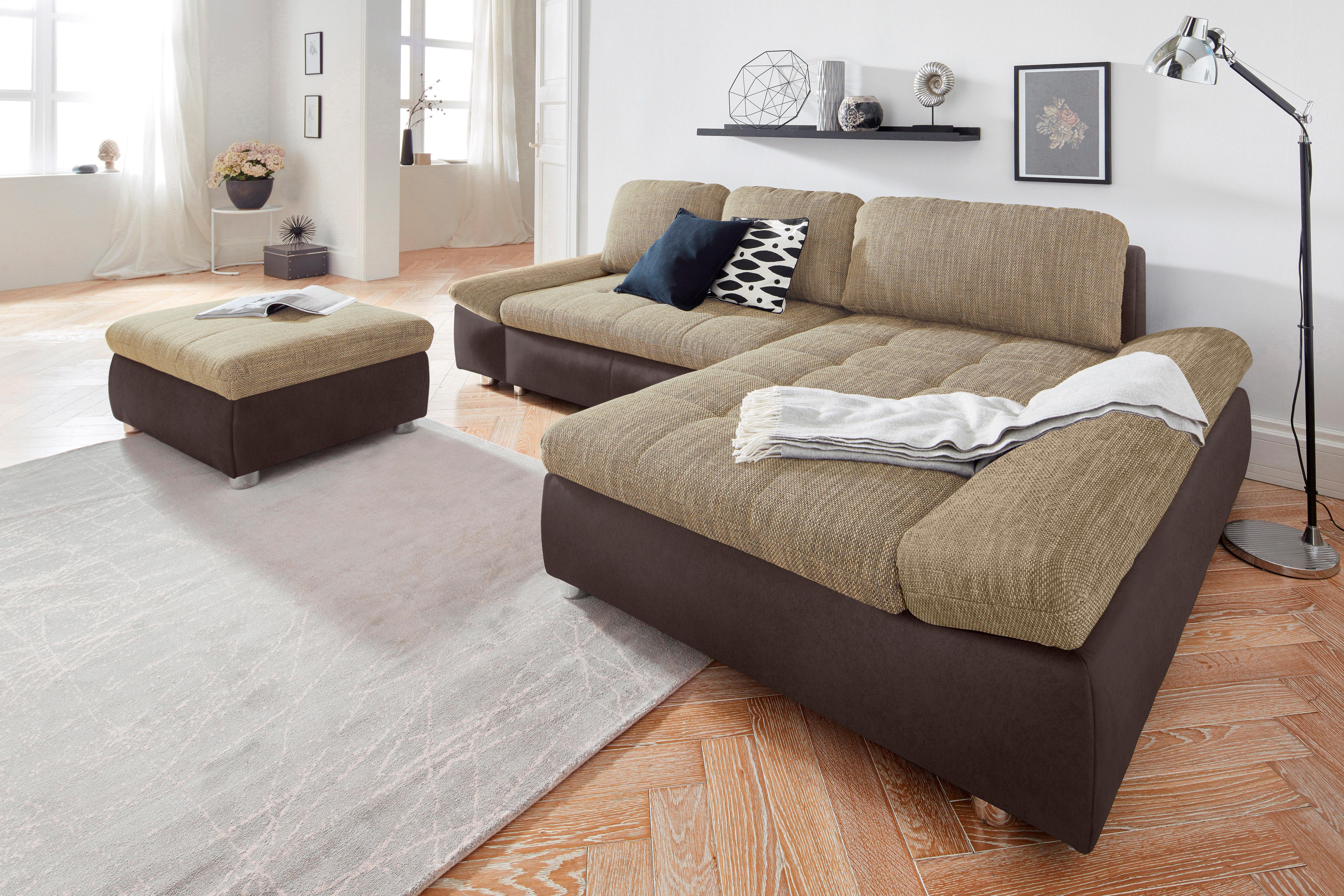 sit&more Ecksofa Bergamo L-Form, wahlweise mit Bettfunktion, Bettkasten und Armteilfunktion