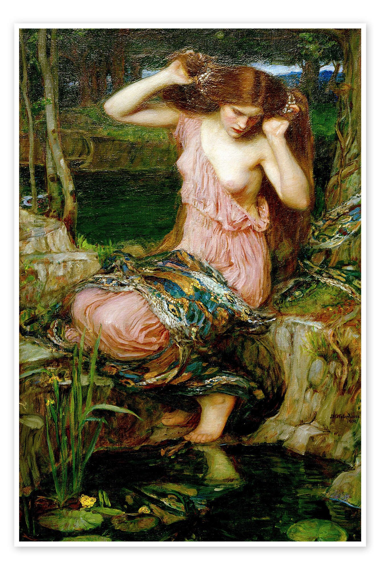 Posterlounge Wandbild Lamia, 1909, John William Waterhouse, erhältlich als Poster, Leinwandbild, Wandsticker oder Acrylglasbild