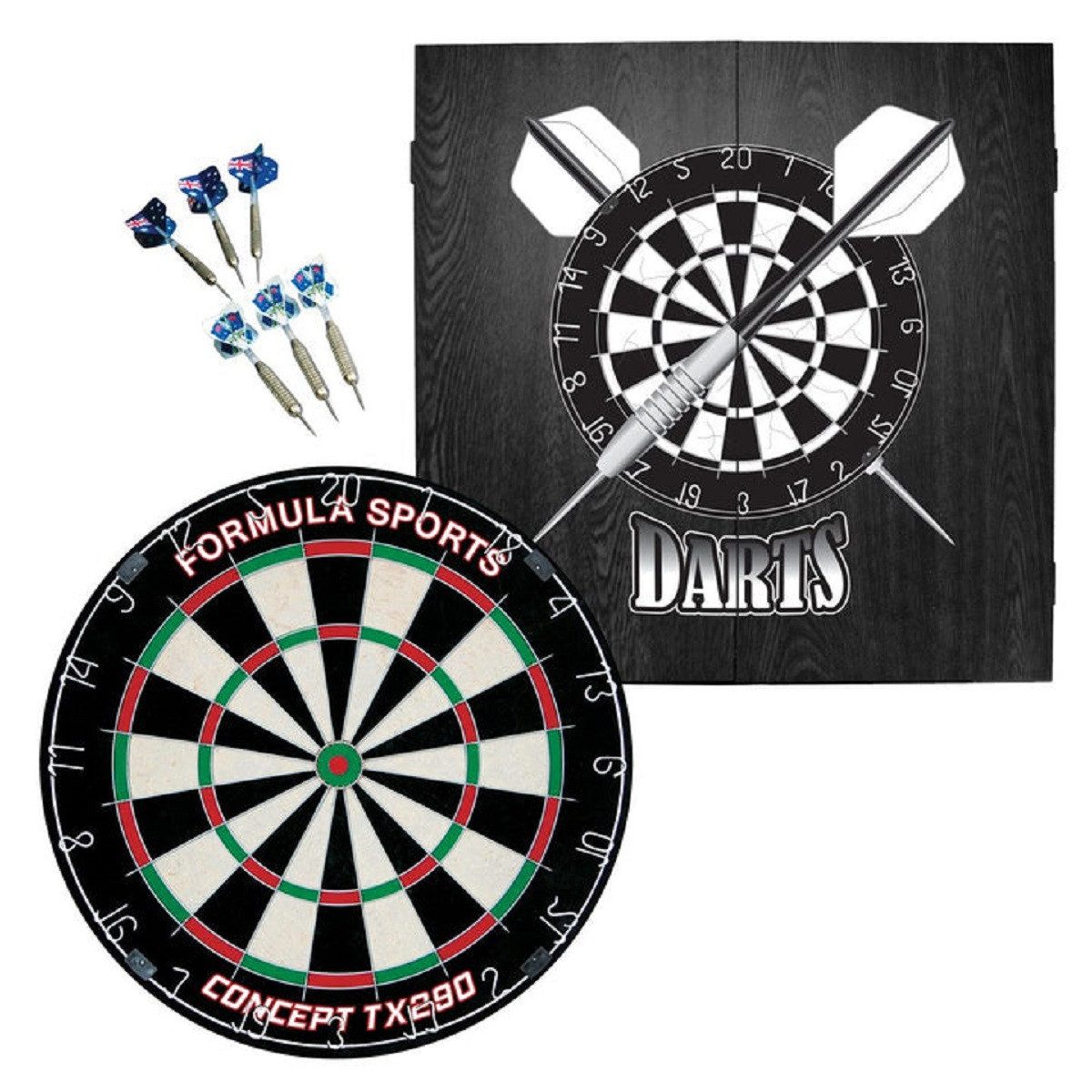 Dartscheibe Dartboard-Set mit Darts & Kabine – Alles fürs Dartspiel