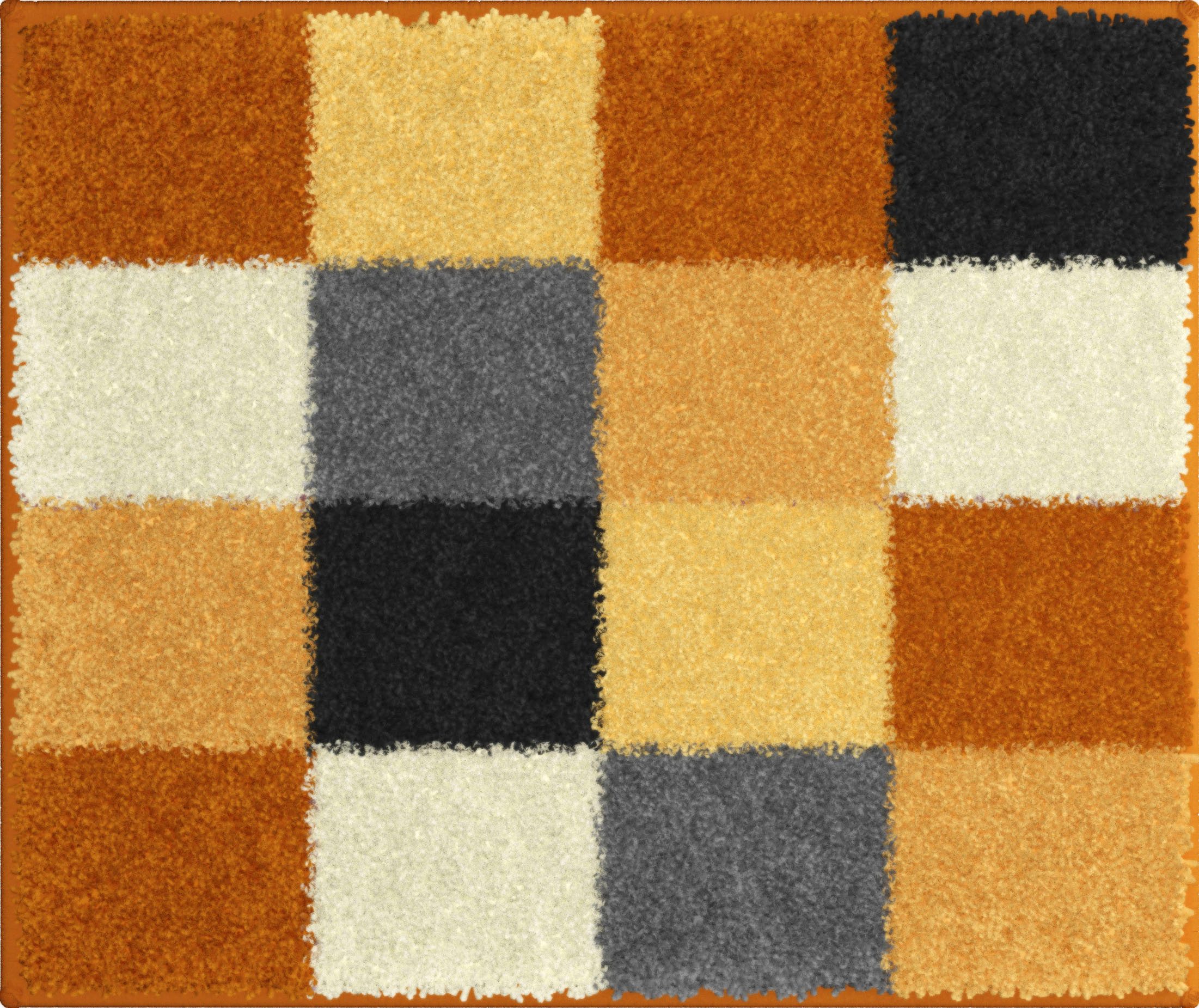 Grund Badematte BONA, Höhe 20 mm, fußbodenheizungsgeeignet, Polyester, rutschhemmender Rücken, kariert, flauschig, weich
