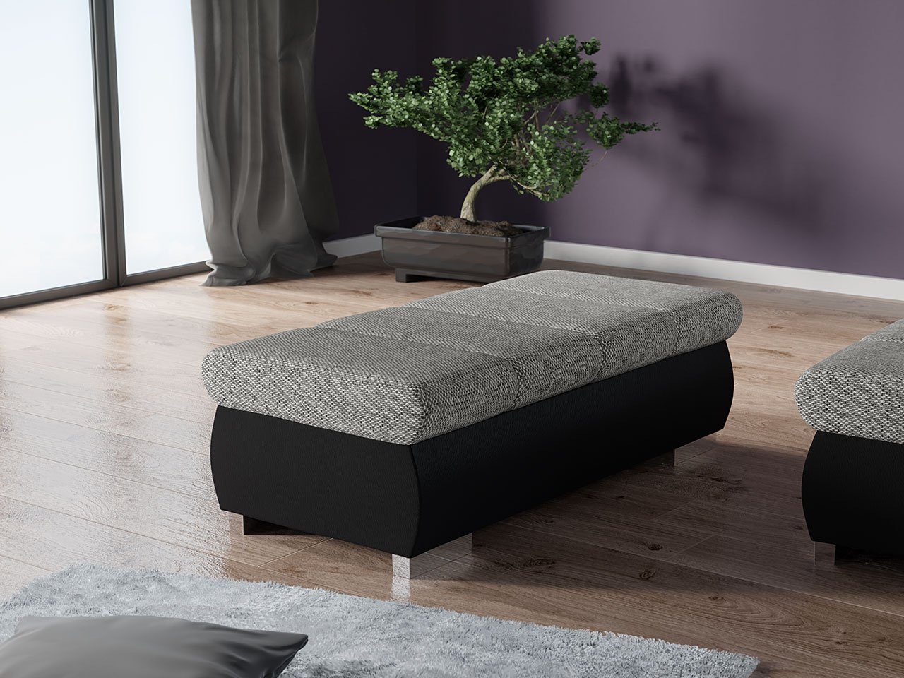 MIRJAN24 Polsterhocker Bangkok Groß, Holzkonstruktion, 120x60x39 günstig online kaufen