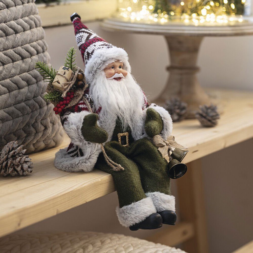 Home-trends24.de Kantenhocker Kantenhocker Santa Weihnachtsmann Figur Weihnachtsdeko Deko