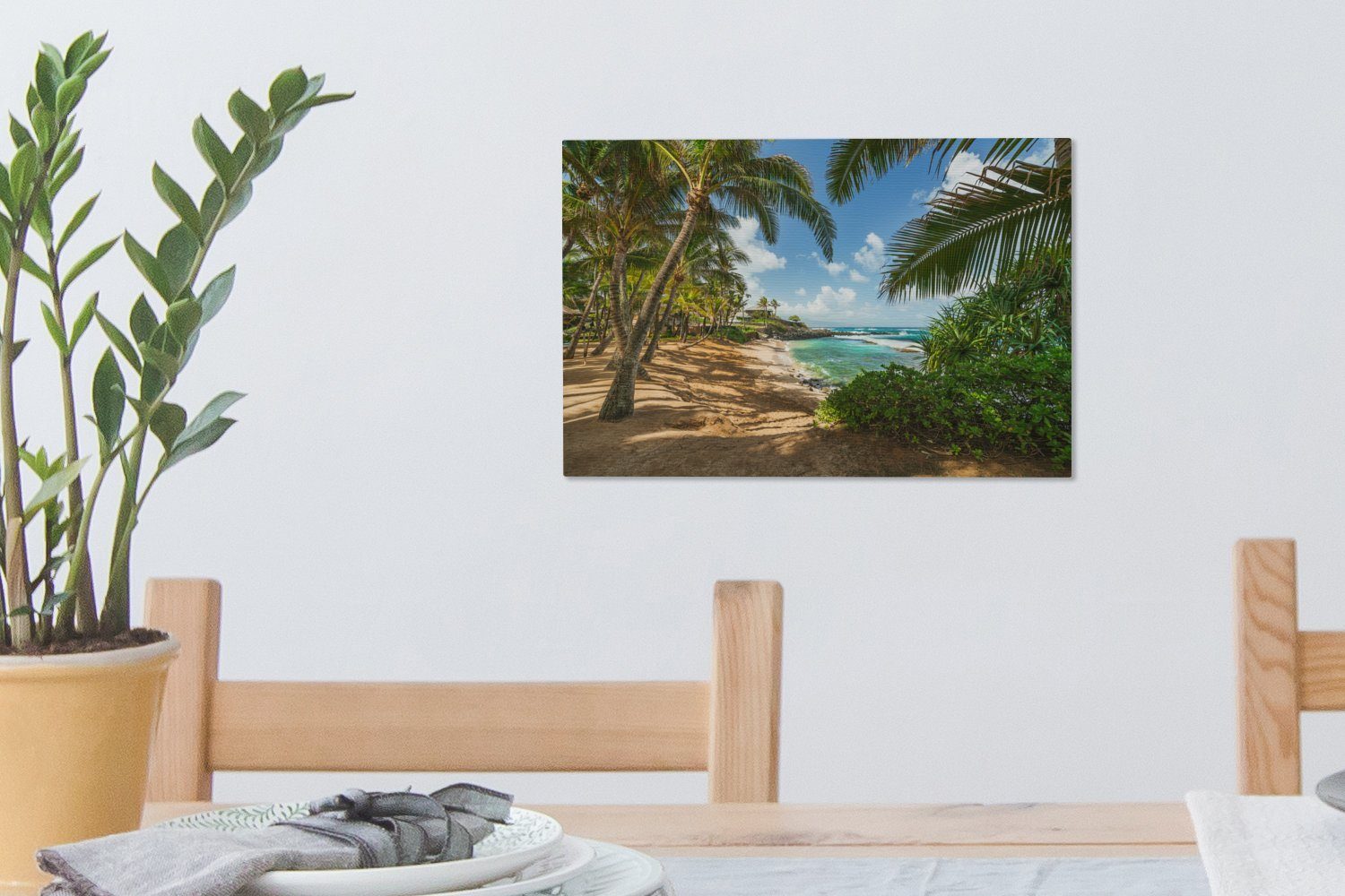Wanddeko, cm Aufhängefertig, Leinwandbilder, Hawaii - Tropisch 30x20 Leinwandbild (1 OneMillionCanvasses® - Palmen, Wandbild St),