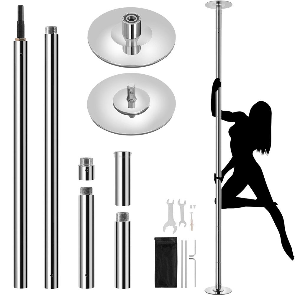 Yaheetech Pole Dance Stange, Tanzstange 45 mm, 225 bis 274,5 cm Höhenverstellbar, Strip Stange